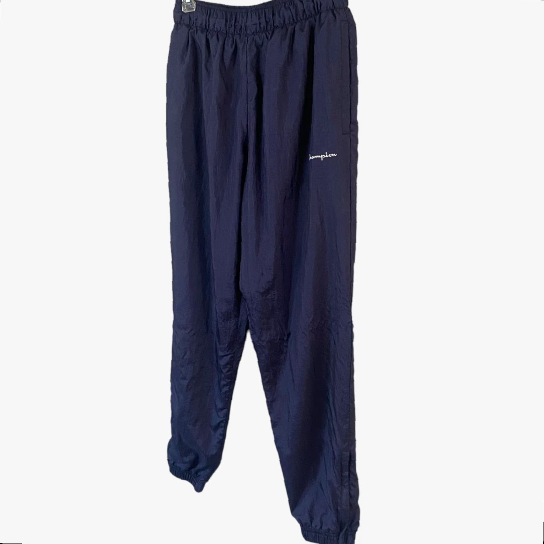 Champion Champion Life Nylon Warm-Up Pants Mens Medium Navy Blue Pockets Jogger Athletic Size US 31 - 2 Thumbnail