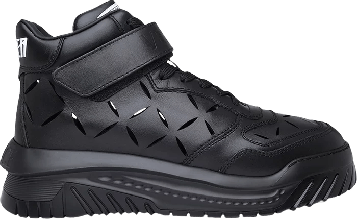 Versace VERSACE High Top Cut Out Leather Logo Fashion Sneakers Size US 11 / EU 44 - 1 Thumbnail