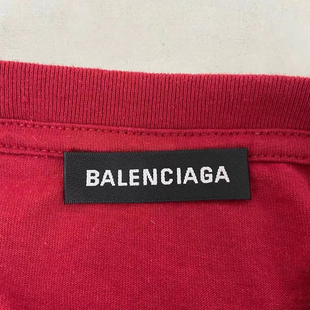 Balenciaga Balenciaga Letter Logo Red T-shirt M Size US M / EU 48-50 / 2 - 5 Thumbnail