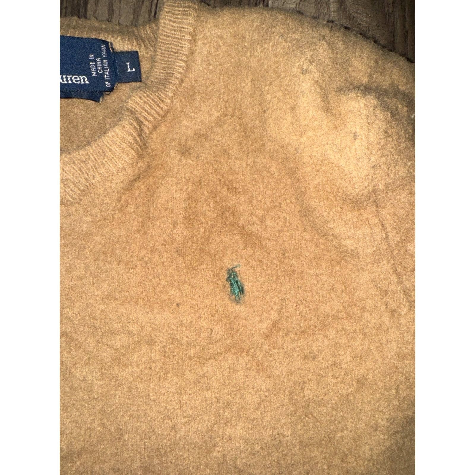 Ralph Lauren Polo Ralph Lauren V-Neck Knitted Jumper Tan Size L 16x19 Pullover Men Sweater Brown N/A Size US L / EU 52-54 / 3 - 4 Thumbnail