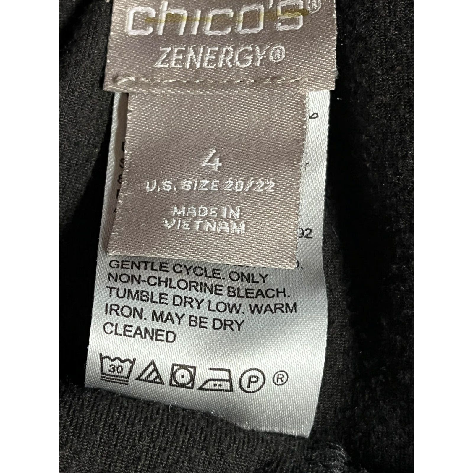 Vintage CHICO'S Black Velour Pants Plus Size 20/22 Casual Pull-On Elastic Waist with Pockets Women's Size 42" / US 20 - 5 Thumbnail
