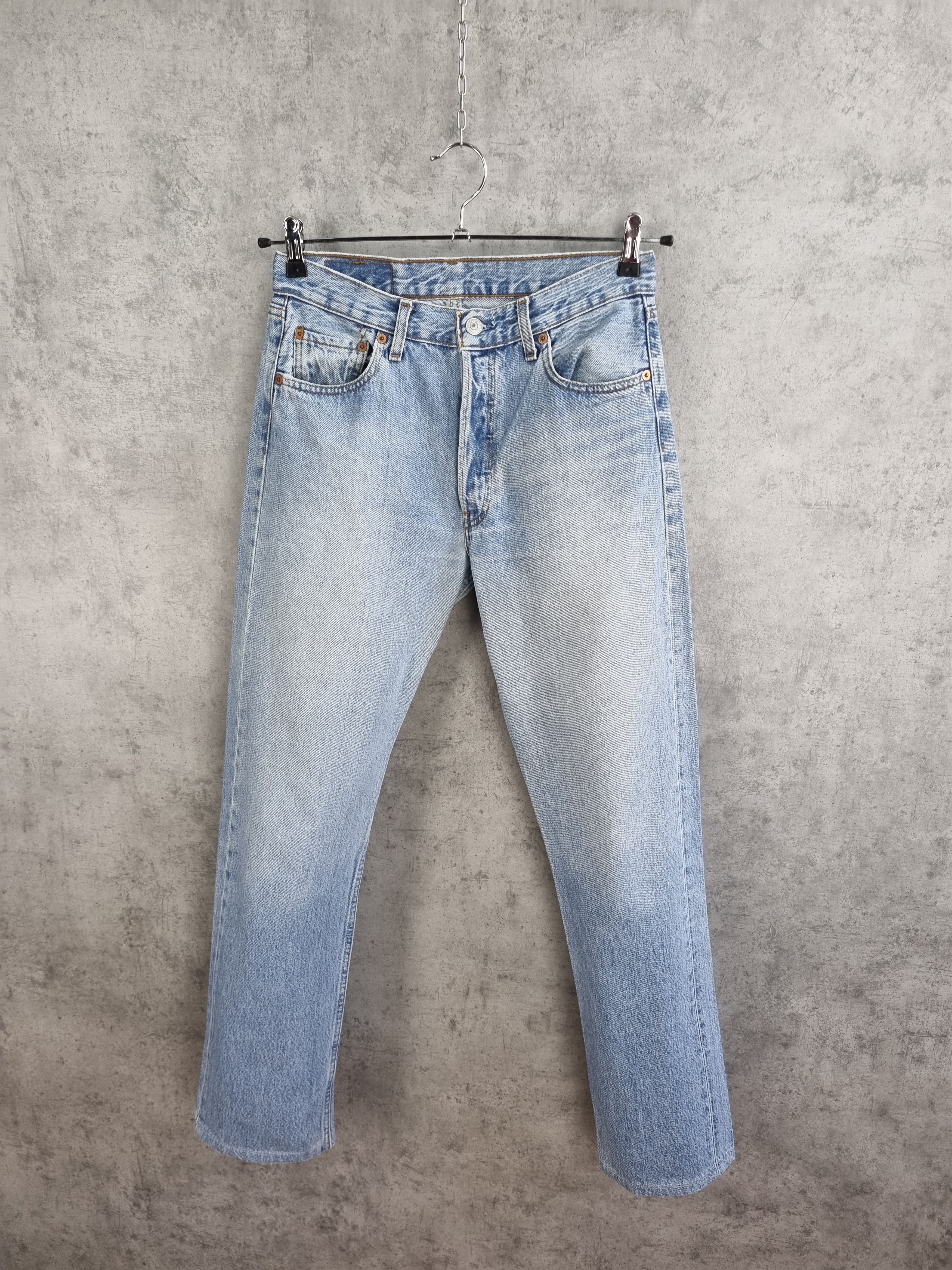 Levi's × Levi's Vintage Clothing × Vintage 95s Unique Blue Sky Faded in Time Levis 501 Beautiful Jeans Size US 31 - 22 Thumbnail