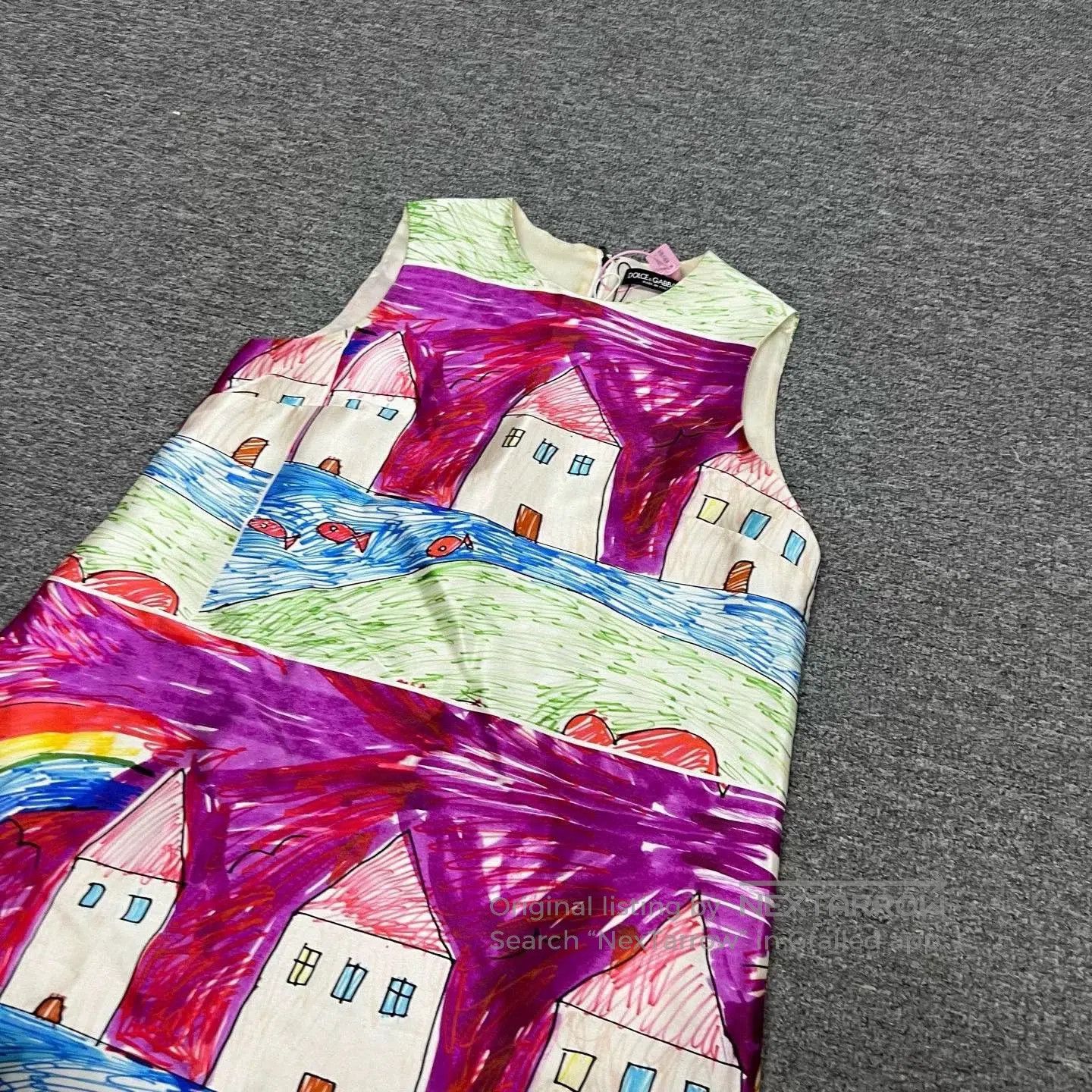 Dolce & Gabbana Dolce&Gabbana I Love Mom Graffiti Silk Dress. Size M / US 6-8 / IT 42-44 - 2 Thumbnail
