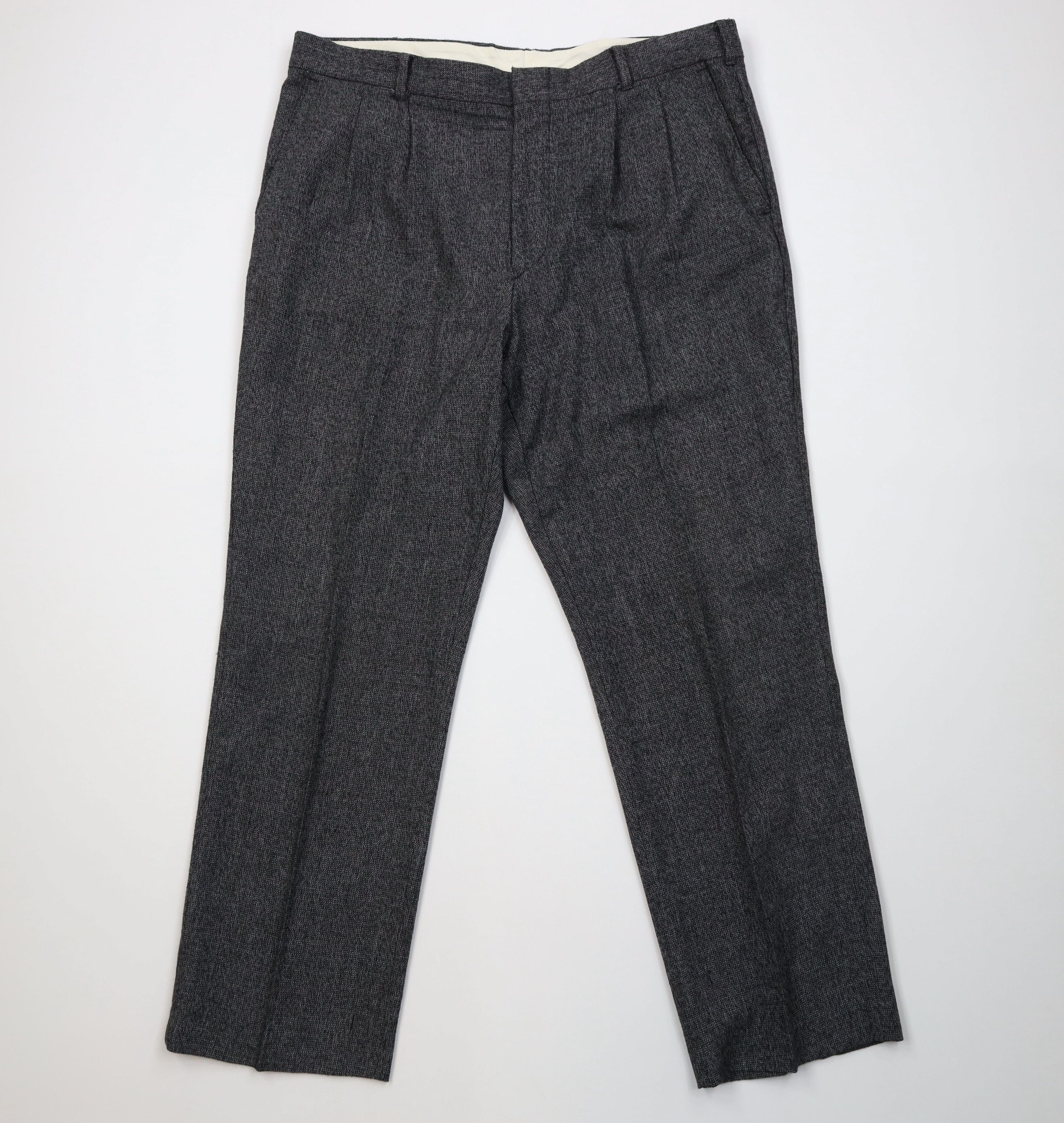 Vintage Vintage 70s Streetwear Wool Flannel Knit Wide Leg Pants USA Size US 38 / EU 54 - 1 Thumbnail