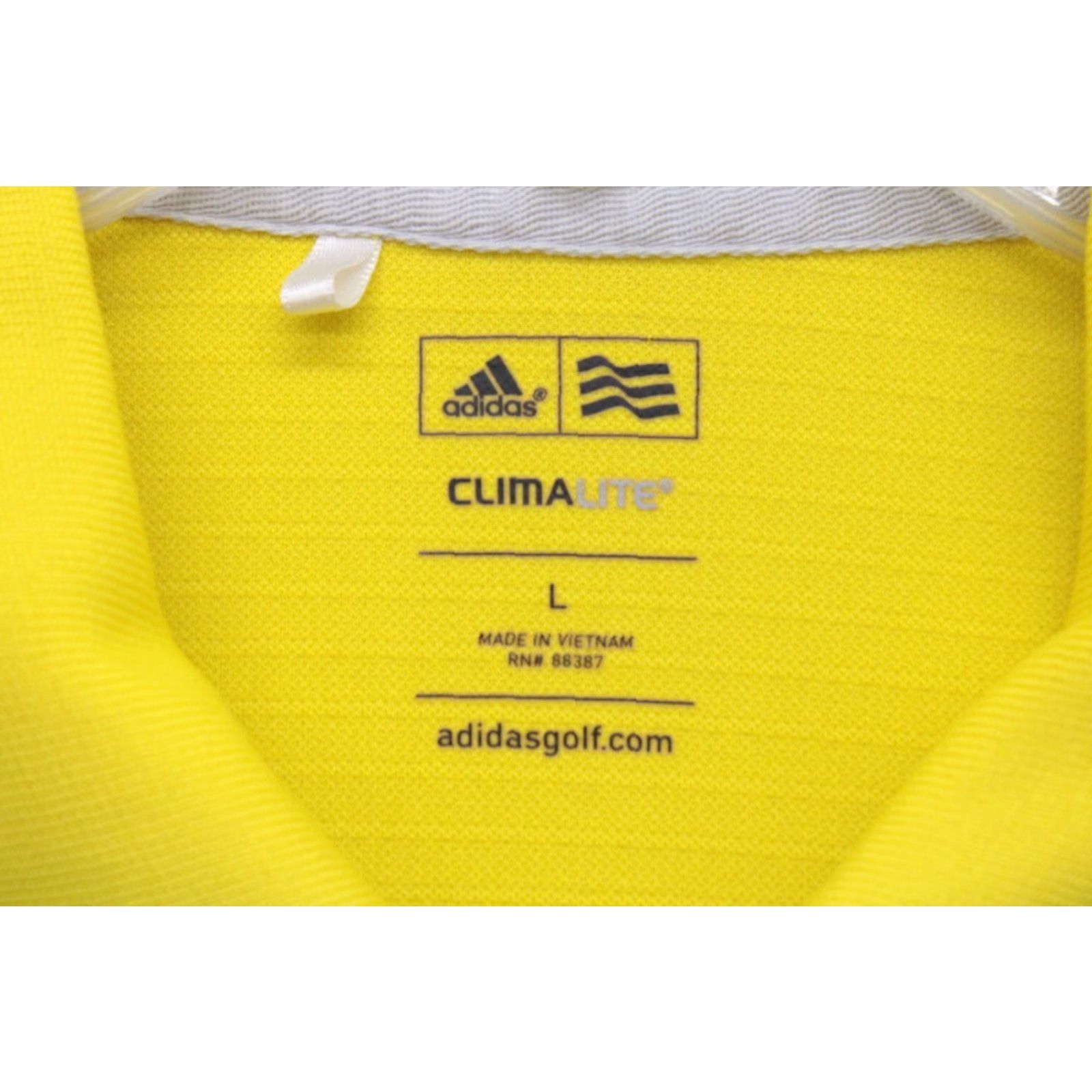 Adidas VINTAGE Adidas Shirt Men's Large Yellow Golf Climalite Solid Bright Yellow Polyester Size US L / EU 52-54 / 3 - 3 Thumbnail