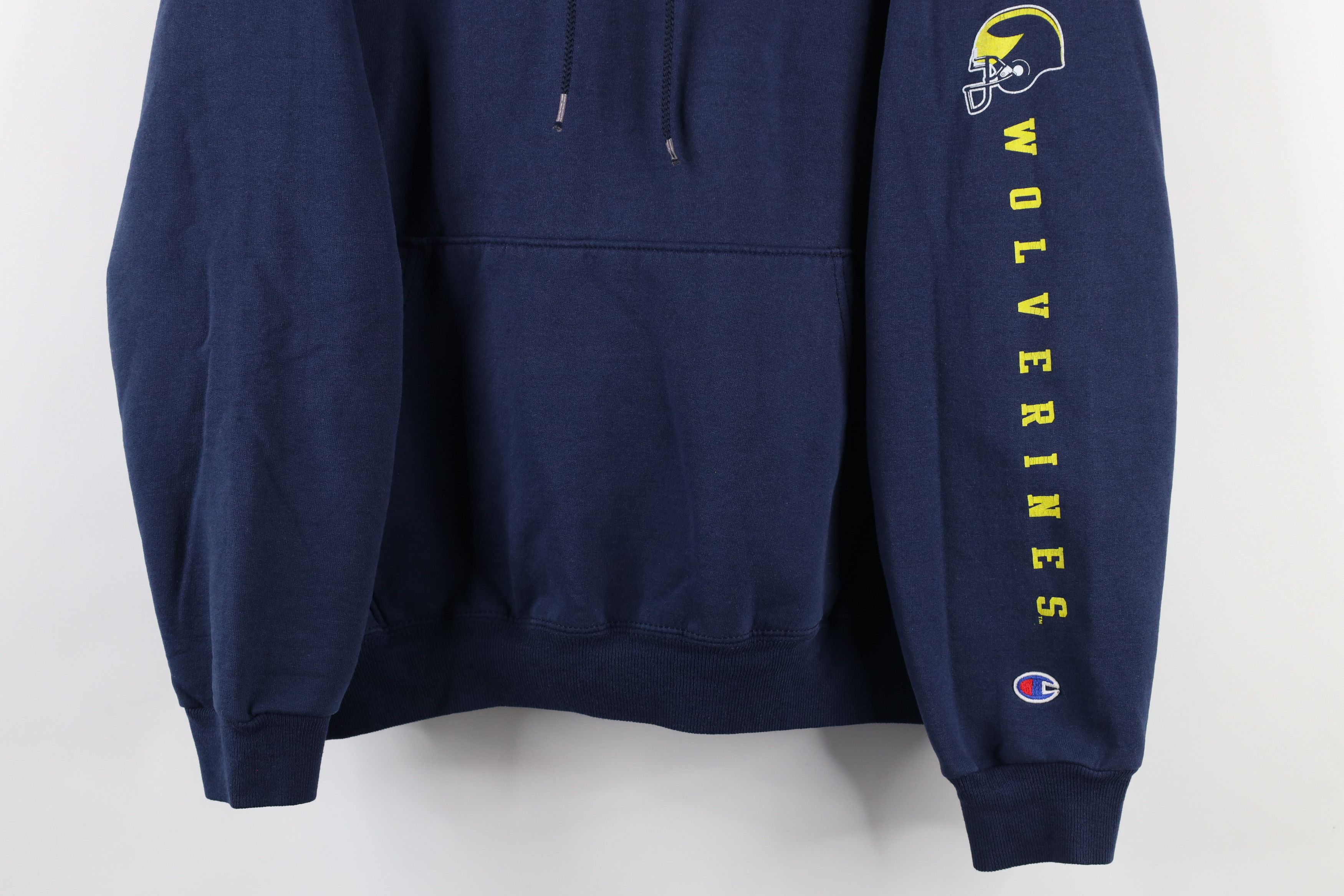 Champion × Vintage Vintage 90s Champion University of Michigan Football Hoodie Size US L / EU 52-54 / 3 - 3 Thumbnail
