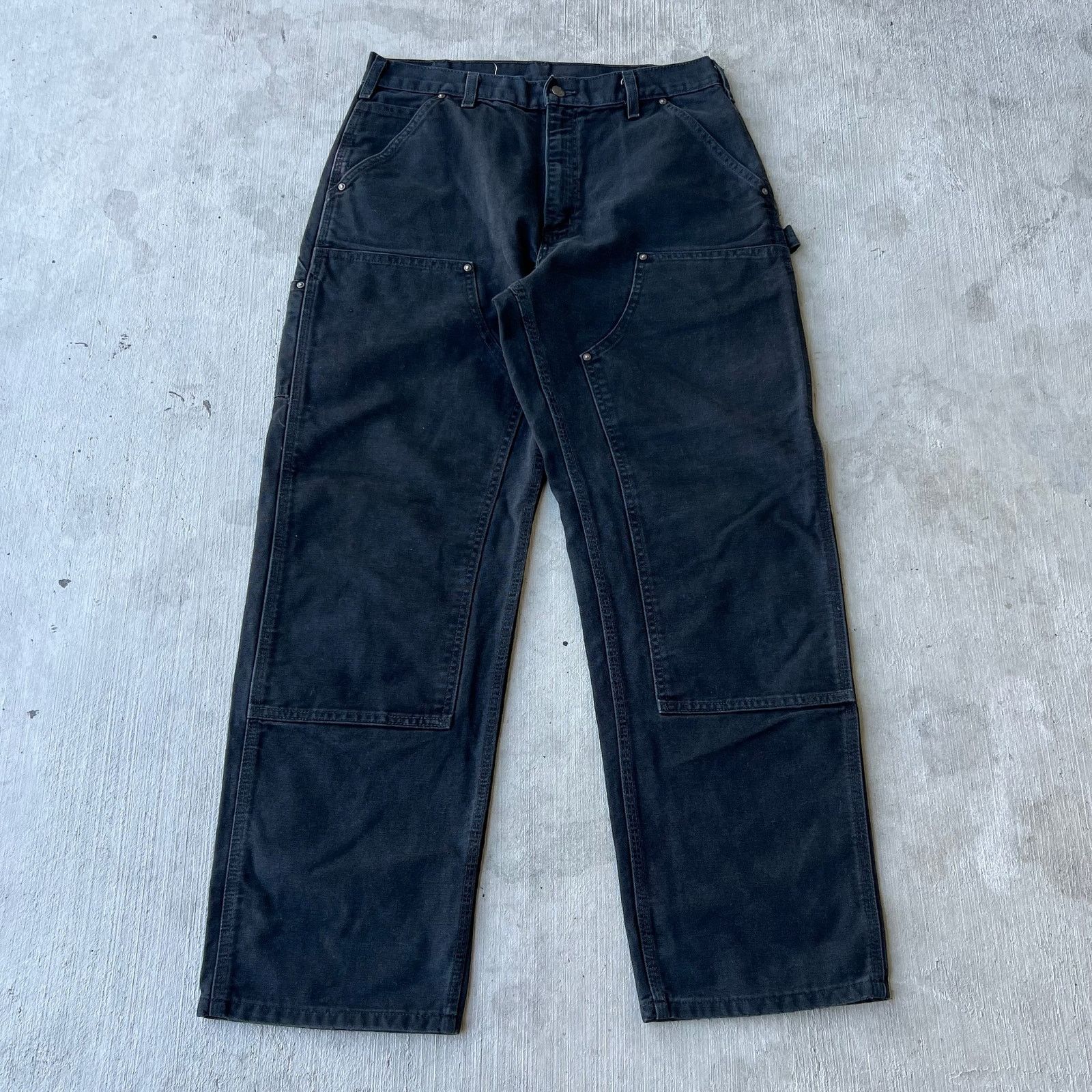 Carhartt × Vintage Carhartt black double knee work wear carpenter pants Size US 32 / EU 48 - 1 Thumbnail