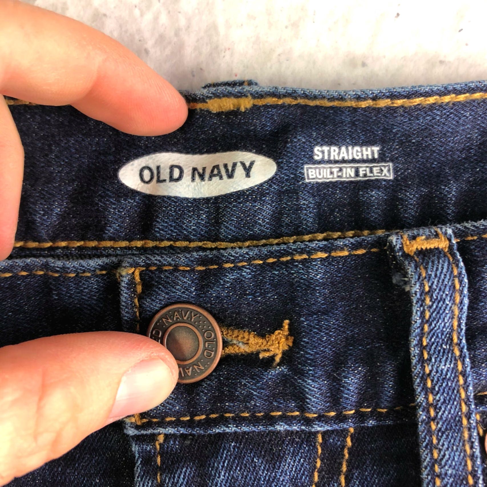 Old Navy Old Navy Jeans Mens 28x30 Dark Wash Blue Denim Straight Leg Mid Rise Denim Jeans Regular Fit Cotton Logo Vintage No Size US 28 / EU 44 - 7 Thumbnail