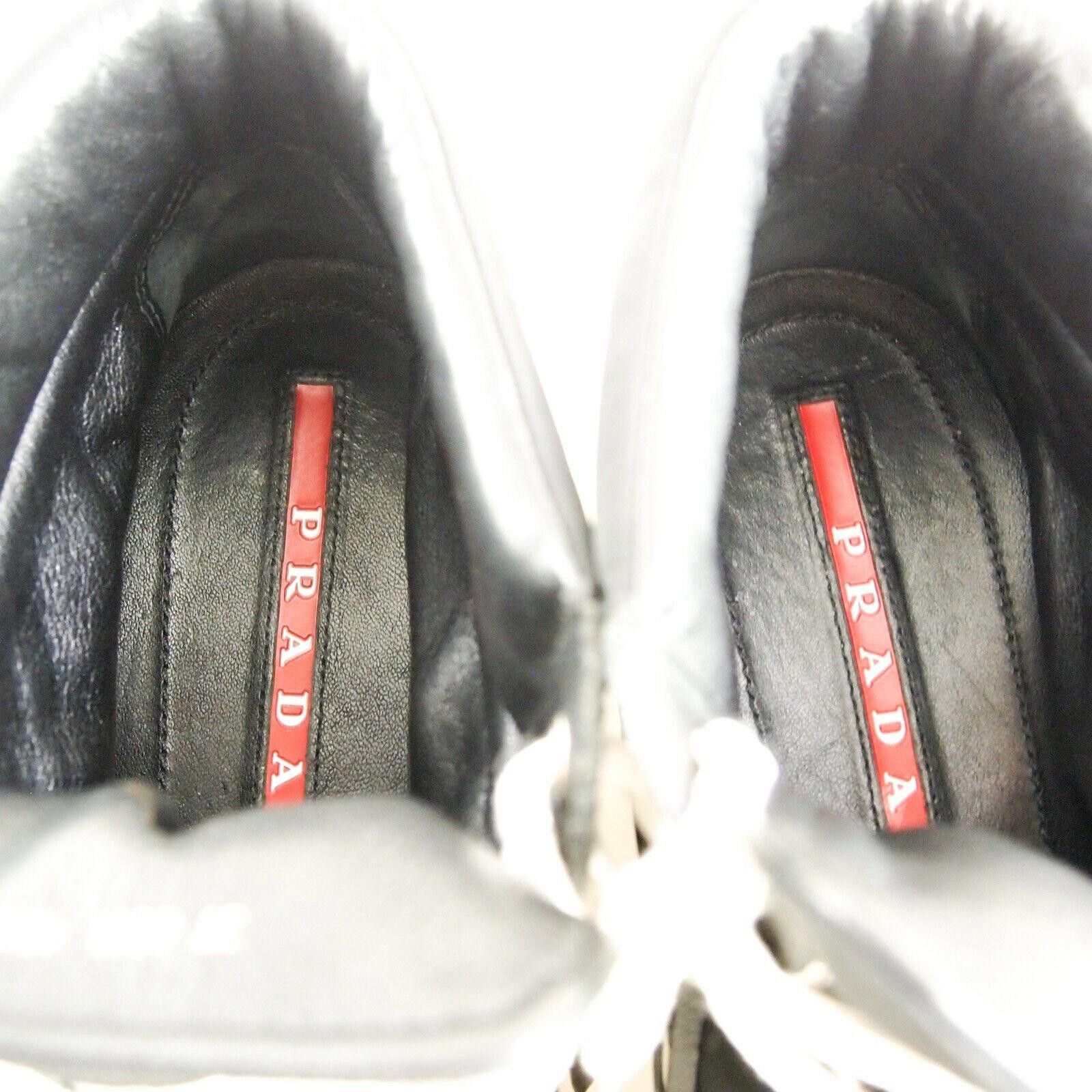 Prada Prada High Sneakers Black Leather Nylon Size US 10.5 EU 40.5 Size US 10.5 / IT 40.5 - 8 Thumbnail