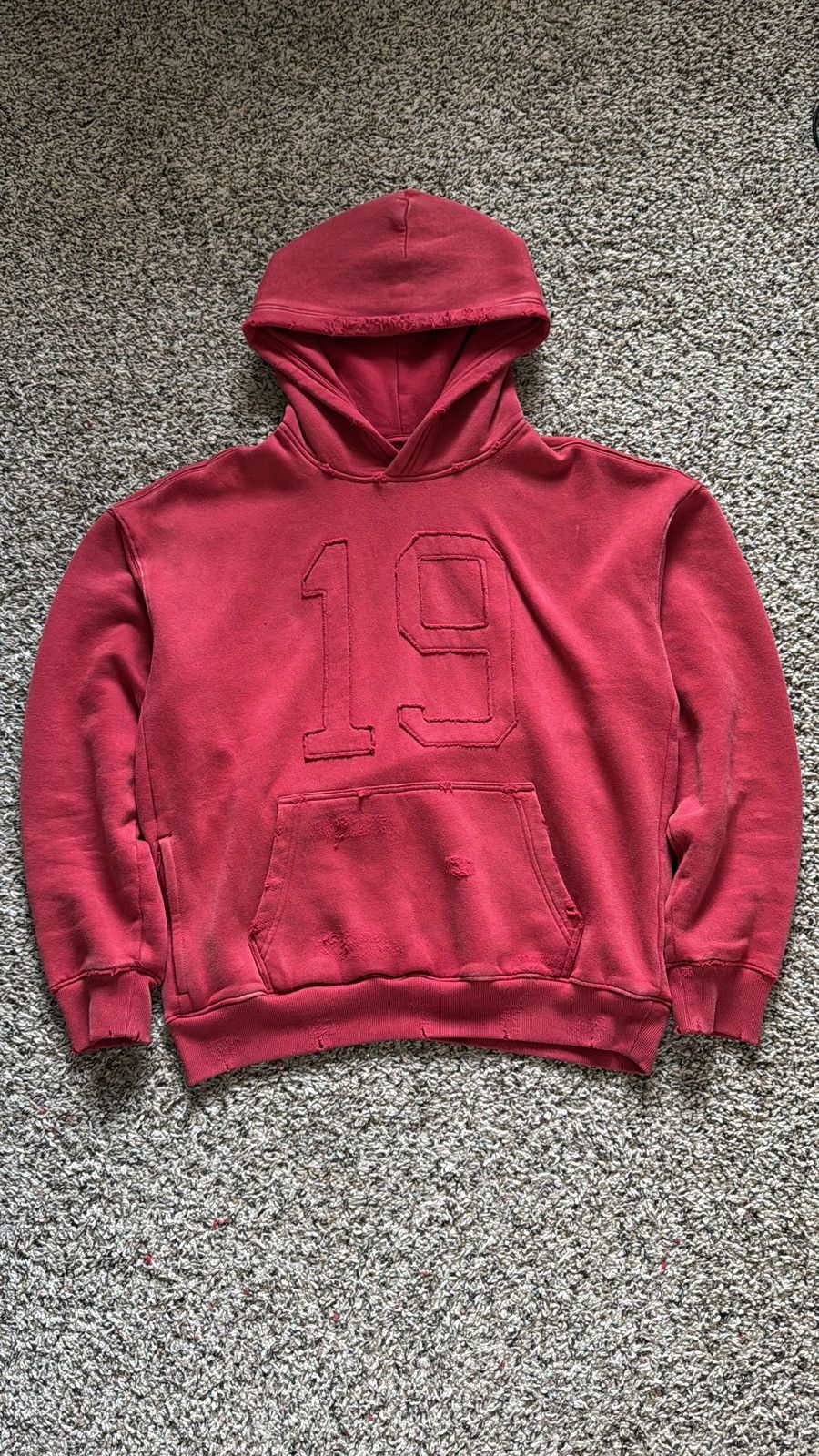 Vintage Vintage Distressed "19" Hoodie Size US S / EU 44-46 / 1 - 12 Thumbnail