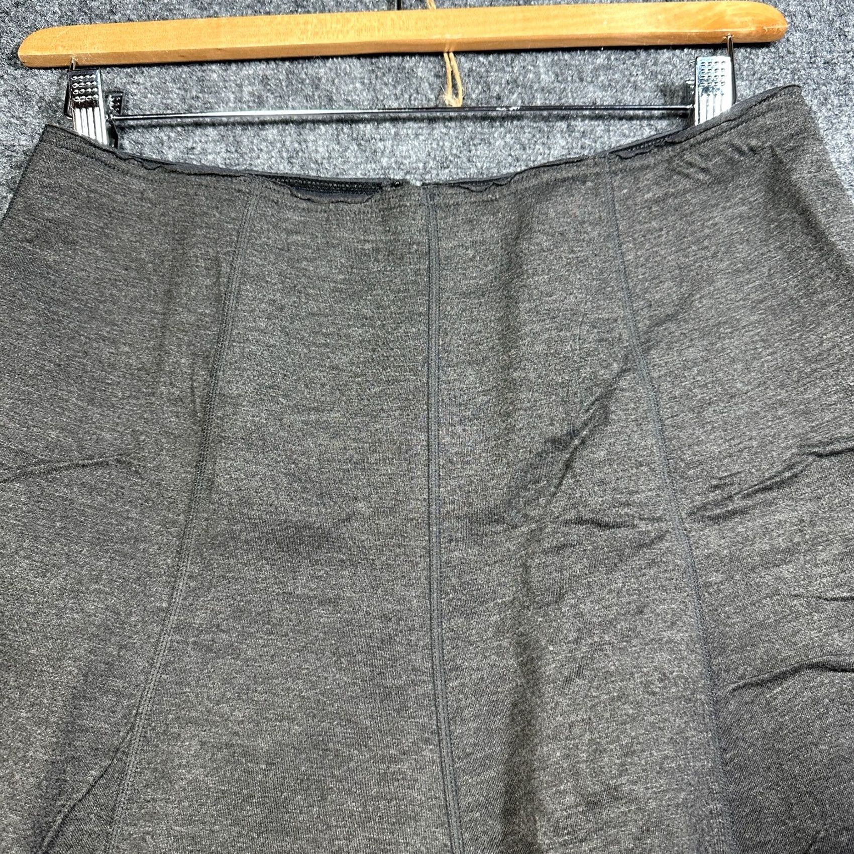 Ann Taylor Ann Taylor Skirt Women's 10 Charcoal Gray Knit Stretch Zipper A-Line Knee Length Size 32" / US 10 / IT 46 - 2 Thumbnail