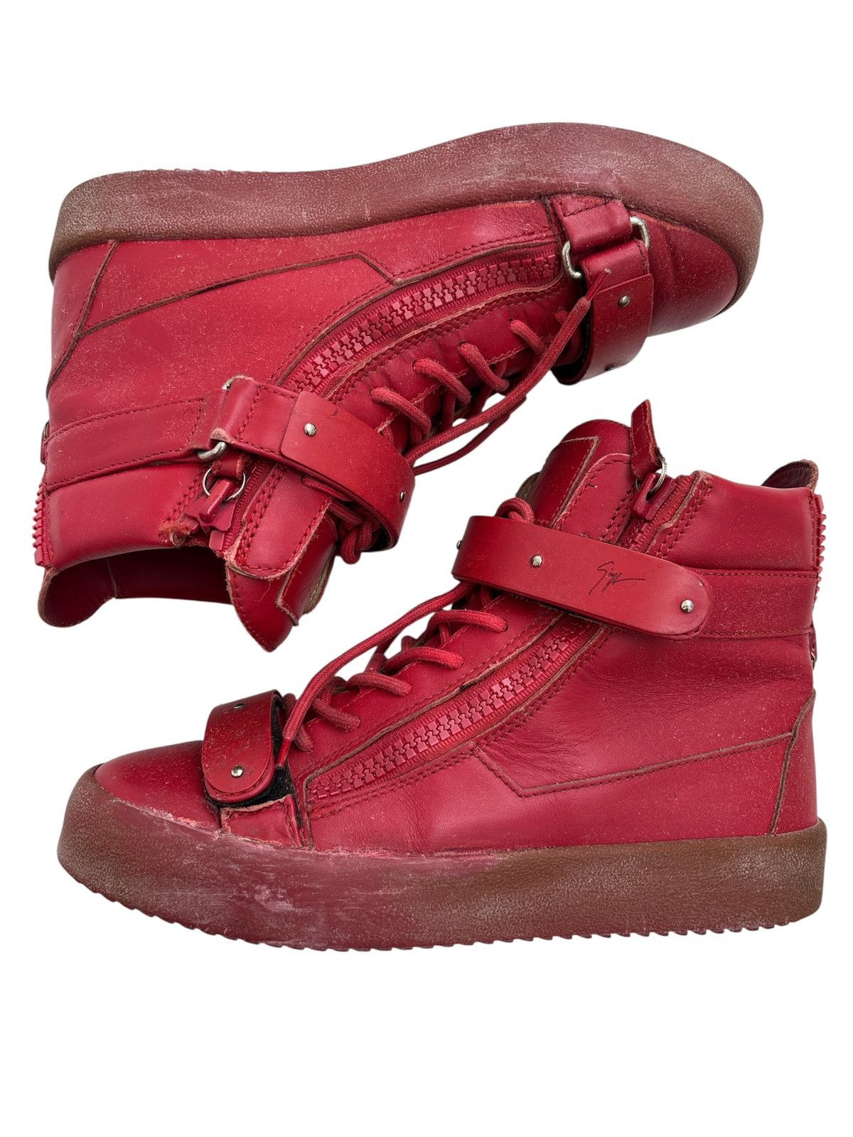 Giuseppe Zanotti Metal Strap Hi-Top Sneakers Size US 8 / EU 41 - 3 Thumbnail