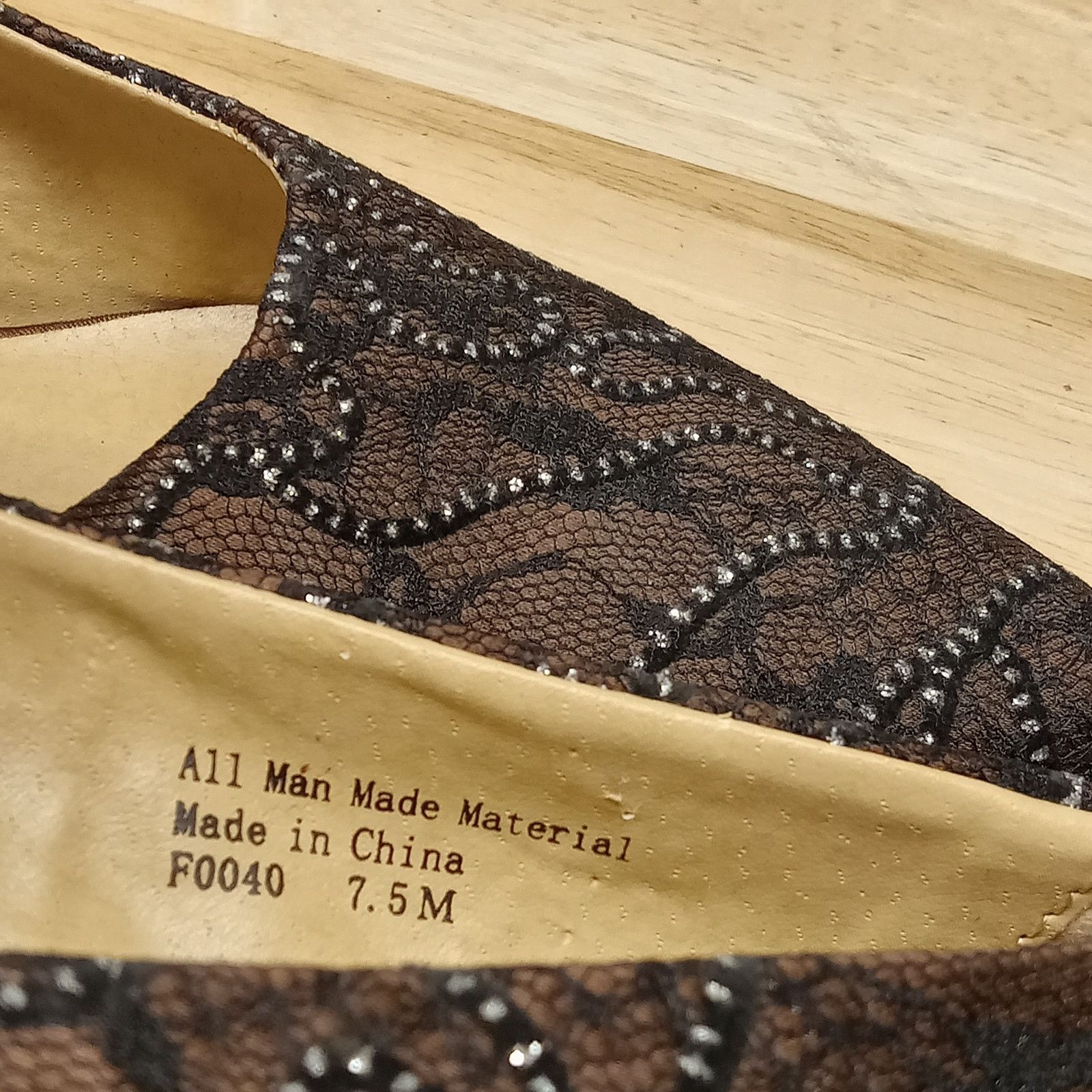 & Other Stories Vintage EY Couture Pump Heels 7.5M Brown Lace Size US 7.5 / IT 37.5 - 8 Thumbnail