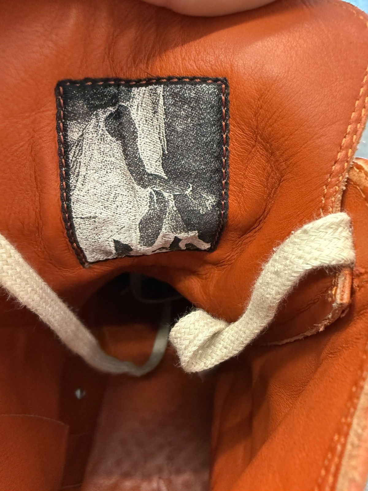 Rick Owens Rick Owens Orange Ramones Mainline Leather High Top Size US 12 / EU 45 - 9 Thumbnail
