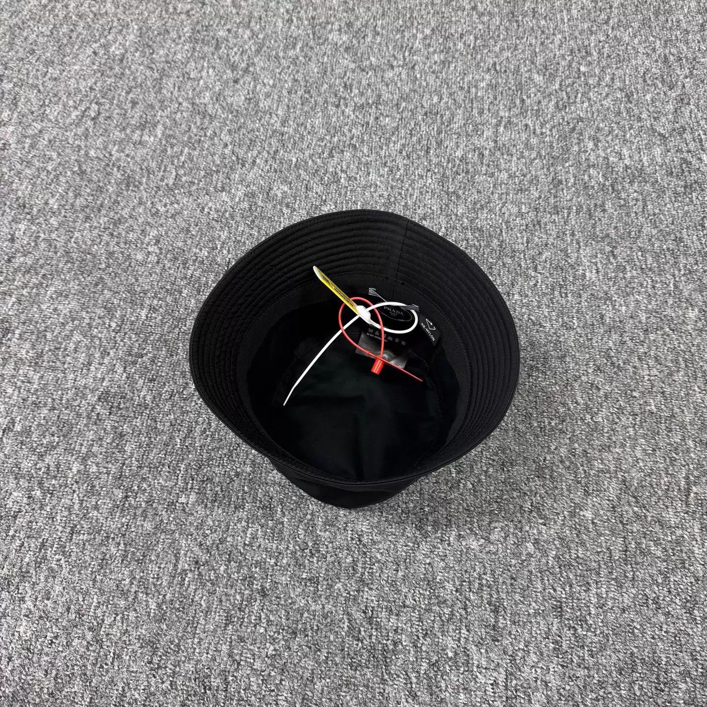 Prada Prada Black Recycled Nylon Tri Logo Bucket Hat M Size ONE SIZE - 4 Thumbnail