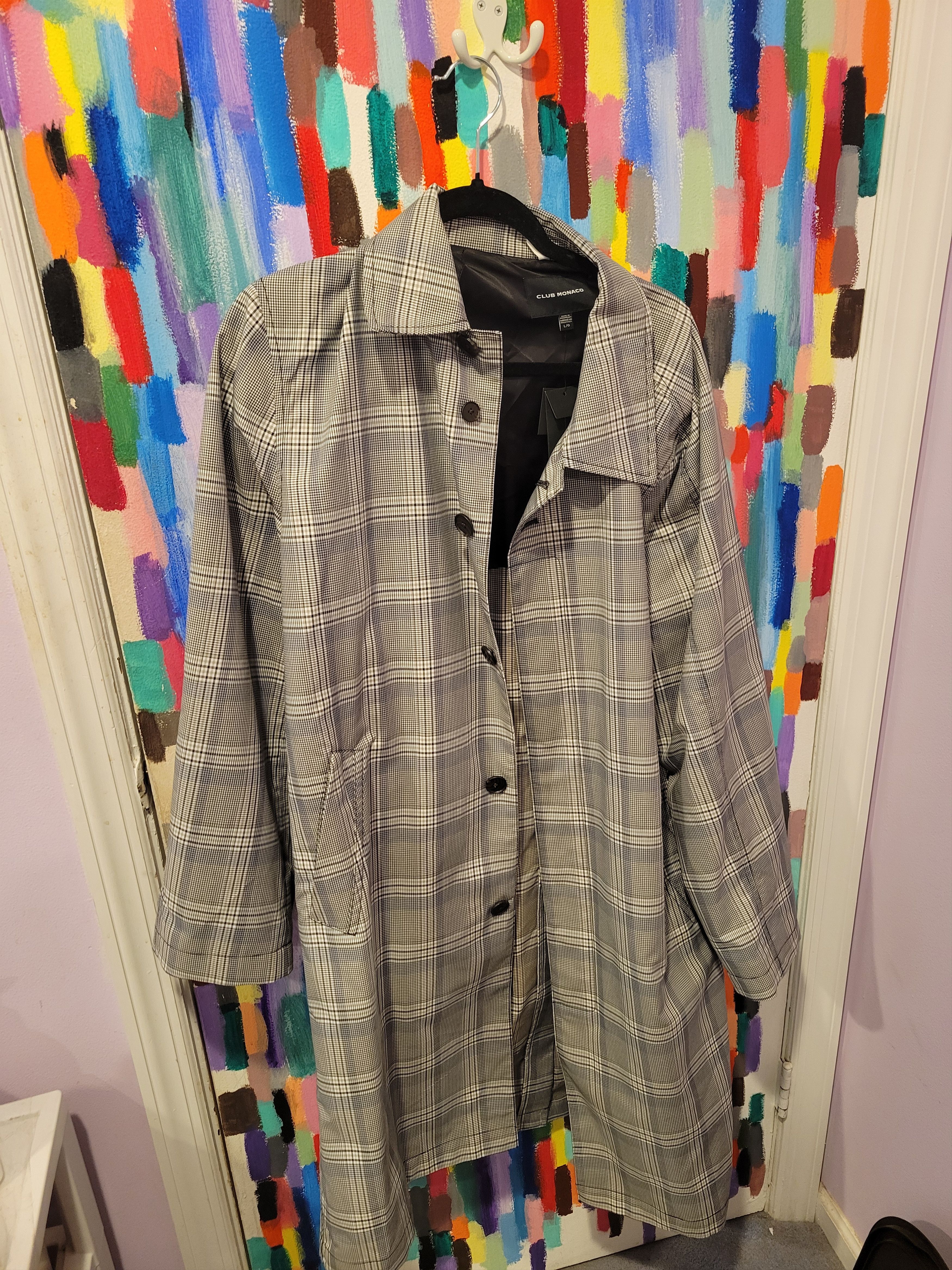 Club Monaco Plaid Mac Coat Manteaux Size US L / EU 52-54 / 3 - 1 Thumbnail