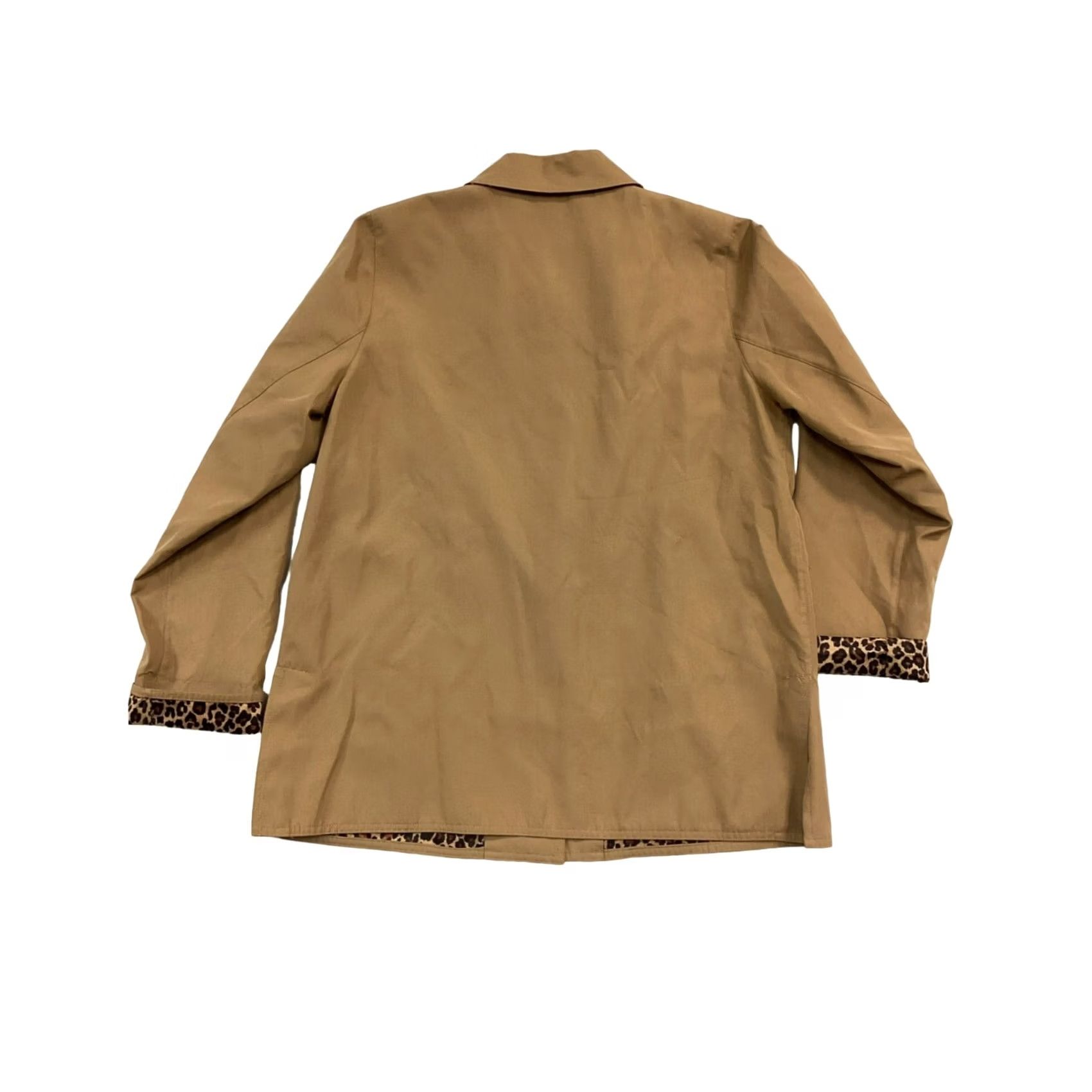 Vintage VINTAGE Dennis Basso Coat Womens Medium Light Brown Polyester Basic Jacket Animal Print Interior Mens? Size M / US 6-8 / IT 42-44 - 2 Thumbnail