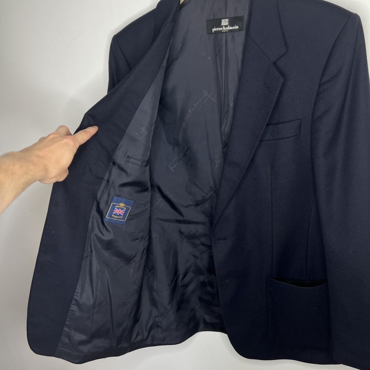 Balmain Vintage Balmain Luxury Blazer Wool Navy Buttons Jacket Size 40R - 7 Thumbnail