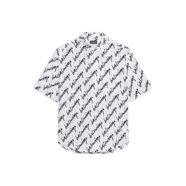 Balenciaga Balenciaga SS22 Logo Print Short Sleeve Shirt 0079 Size US M / EU 48-50 / 2 - 1 Thumbnail