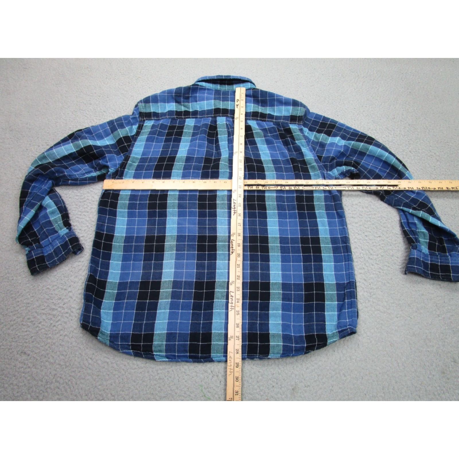 Carbon2Cobalt VINTAGE Carbon 2 Cobalt Shirt Mens Large Blue Plaid Long Sleeve 2 Ply Layered Adult Size US L / EU 52-54 / 3 - 7 Thumbnail