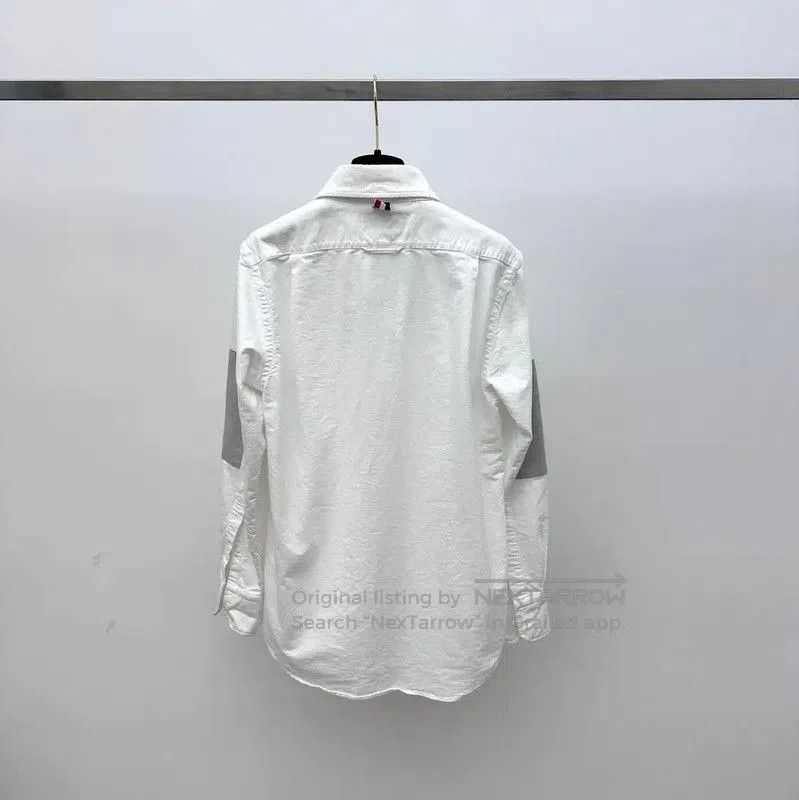 Thom Browne Thom Browne Cotton White Shirt with Gray Patches . Size US M / EU 48-50 / 2 - 2 Thumbnail