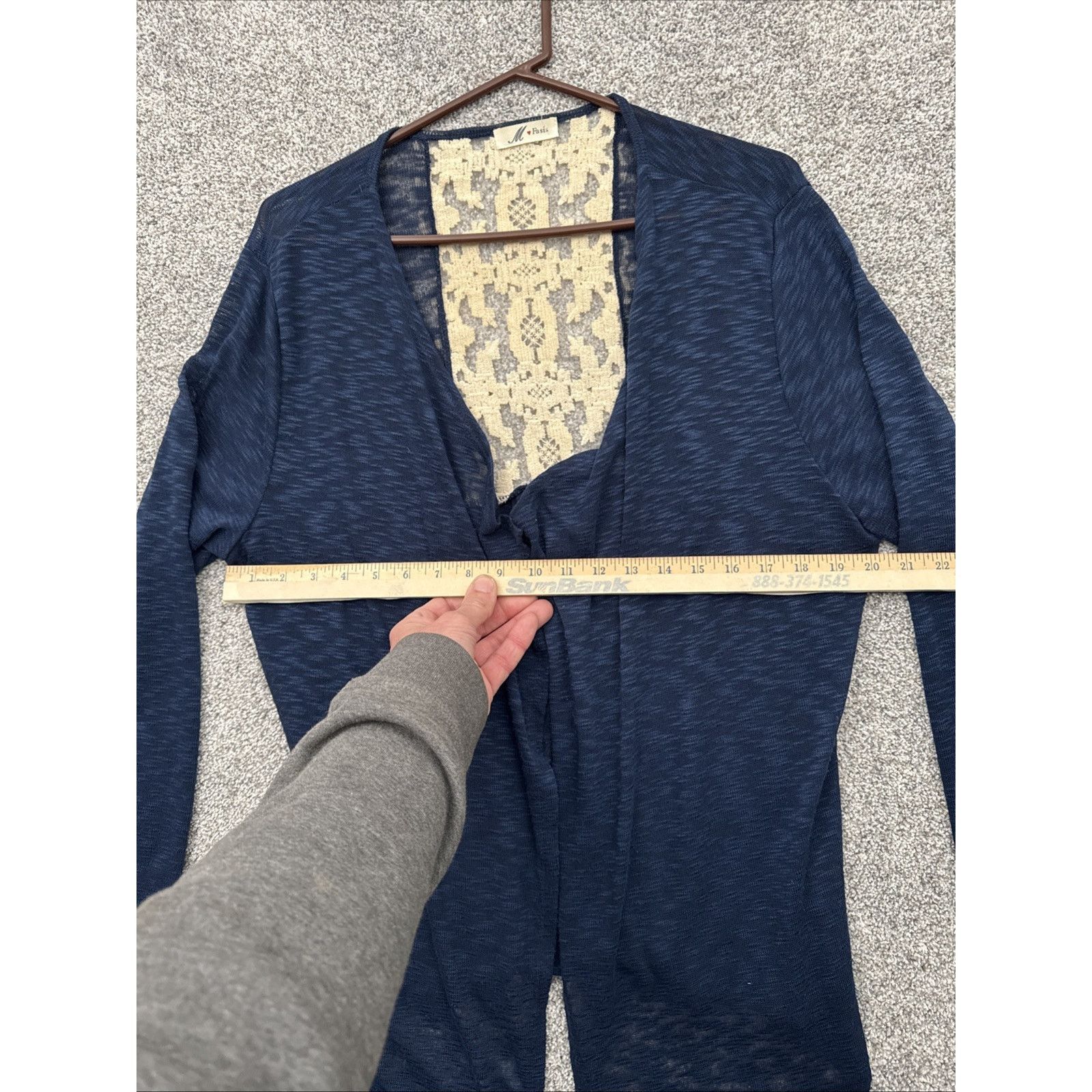 Other Boho Cardigan Sweater Womens M Lace Back Lagenlook Romantic Size M / US 6-8 / IT 42-44 - 3 Thumbnail
