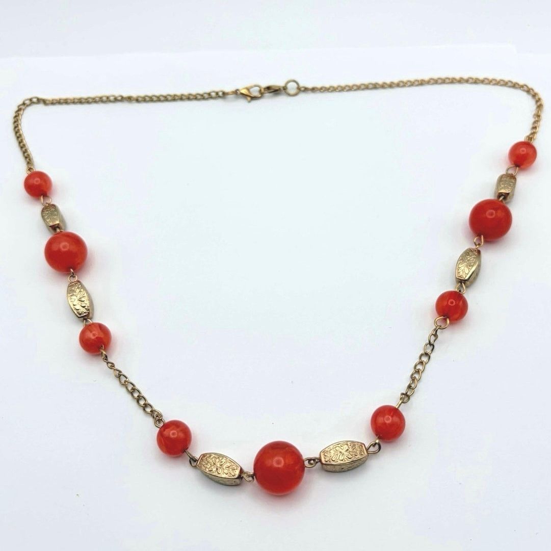 Other Red & Gold Bead Necklace Size ONE SIZE - 3 Thumbnail