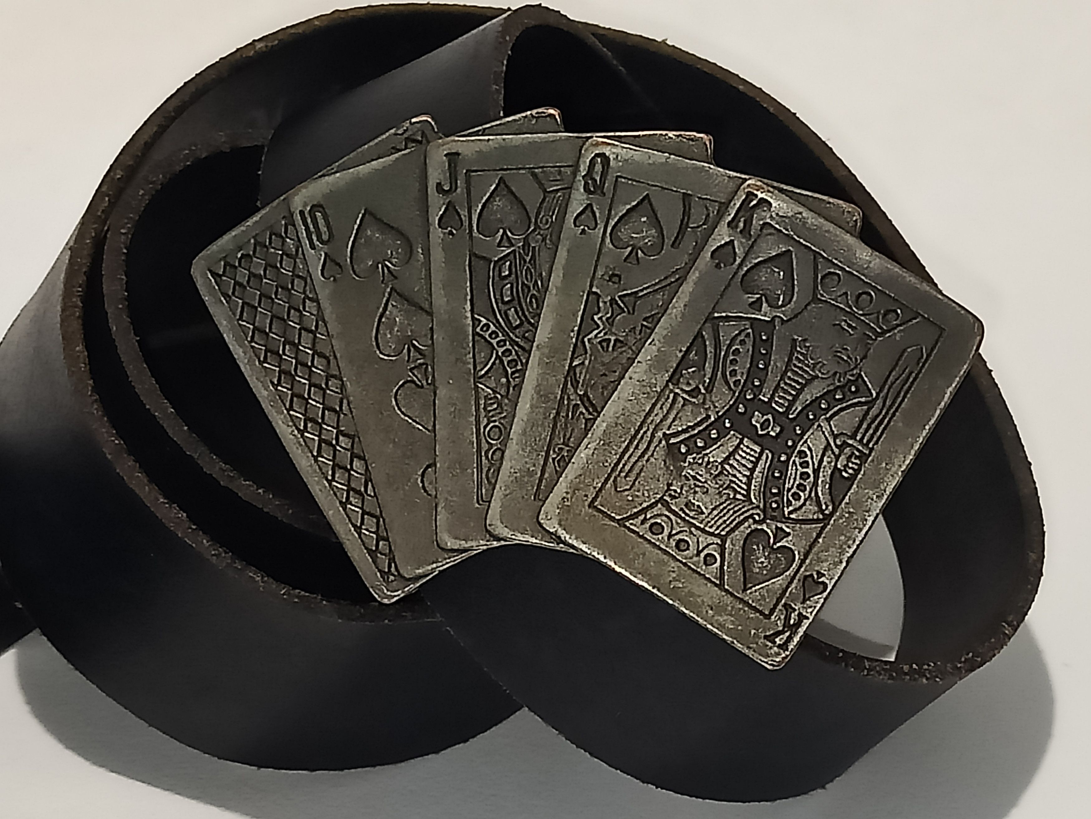 River Island × Vintage River Island Royal Flush leather belt Size ONE SIZE - 2 Thumbnail