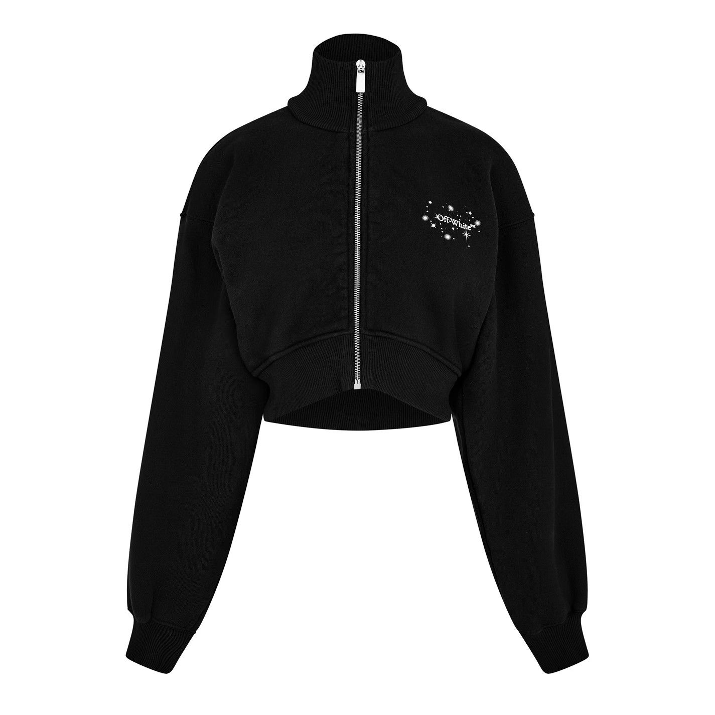 Off-White o1g2r1mq1224 Cropped Hoodie in Black Size XS / US 0-2 / IT 36-38 - 1 Thumbnail