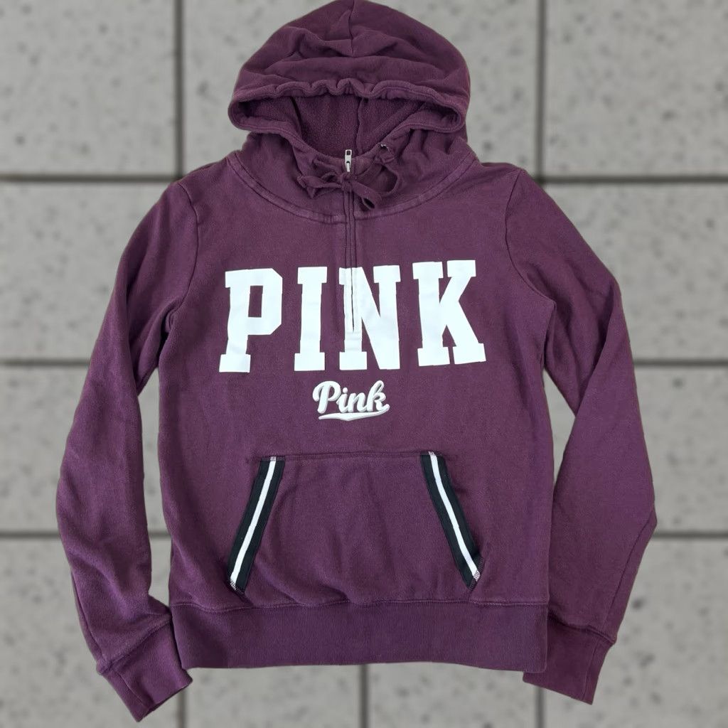 Victoria's Secret Victoria's Secret PINK Hoodie Women's XS Pullover Long Sleeve Logo Pocket Hooded Casual Sweatshirt Pink Cotton Size XS / US 0-2 / IT 36-38 - 1 Thumbnail
