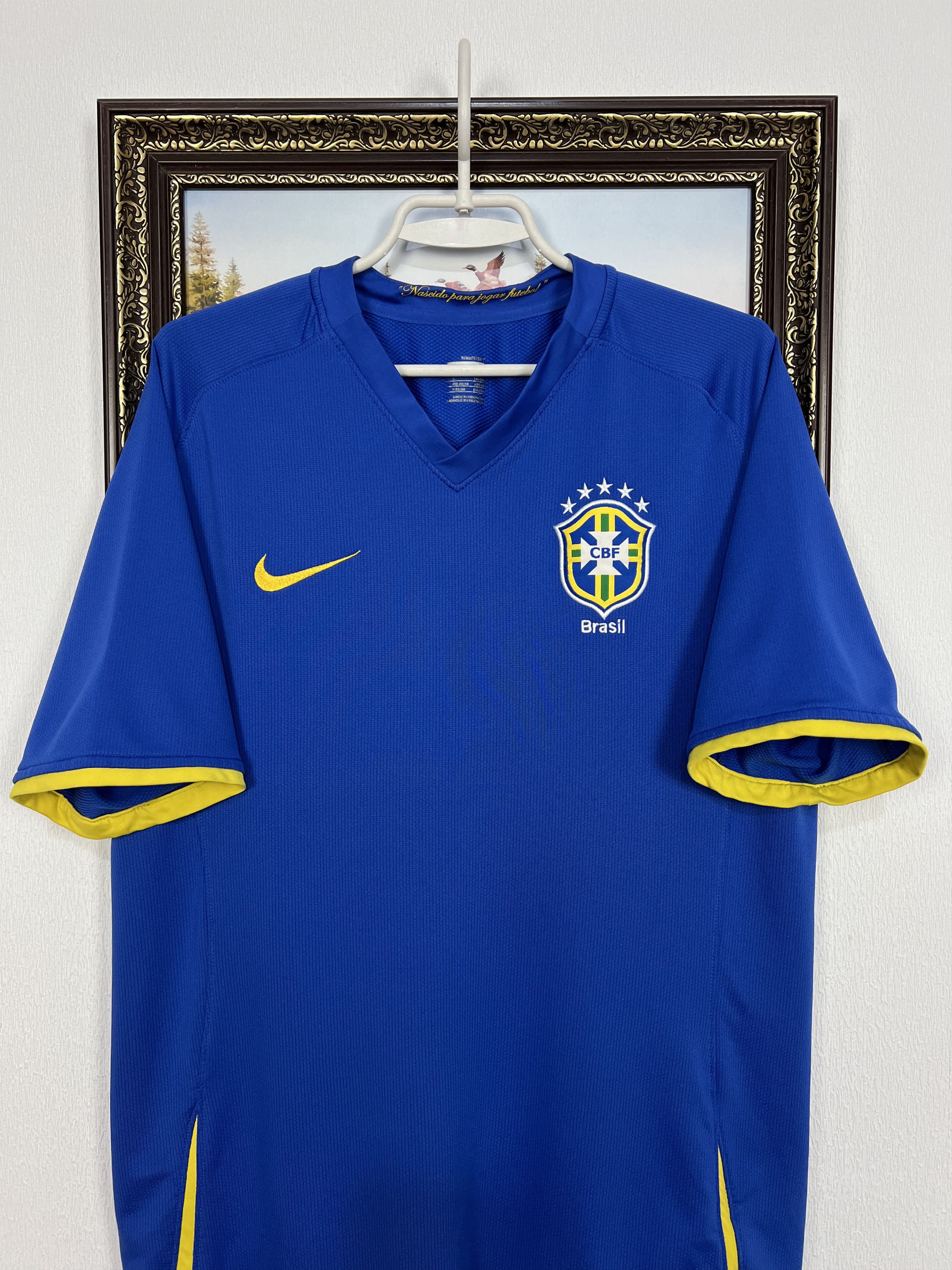 Nike Brazil Away football shirt 2008 Soccer Nike Jersey Mens Size US L / EU 52-54 / 3 - 2 Thumbnail