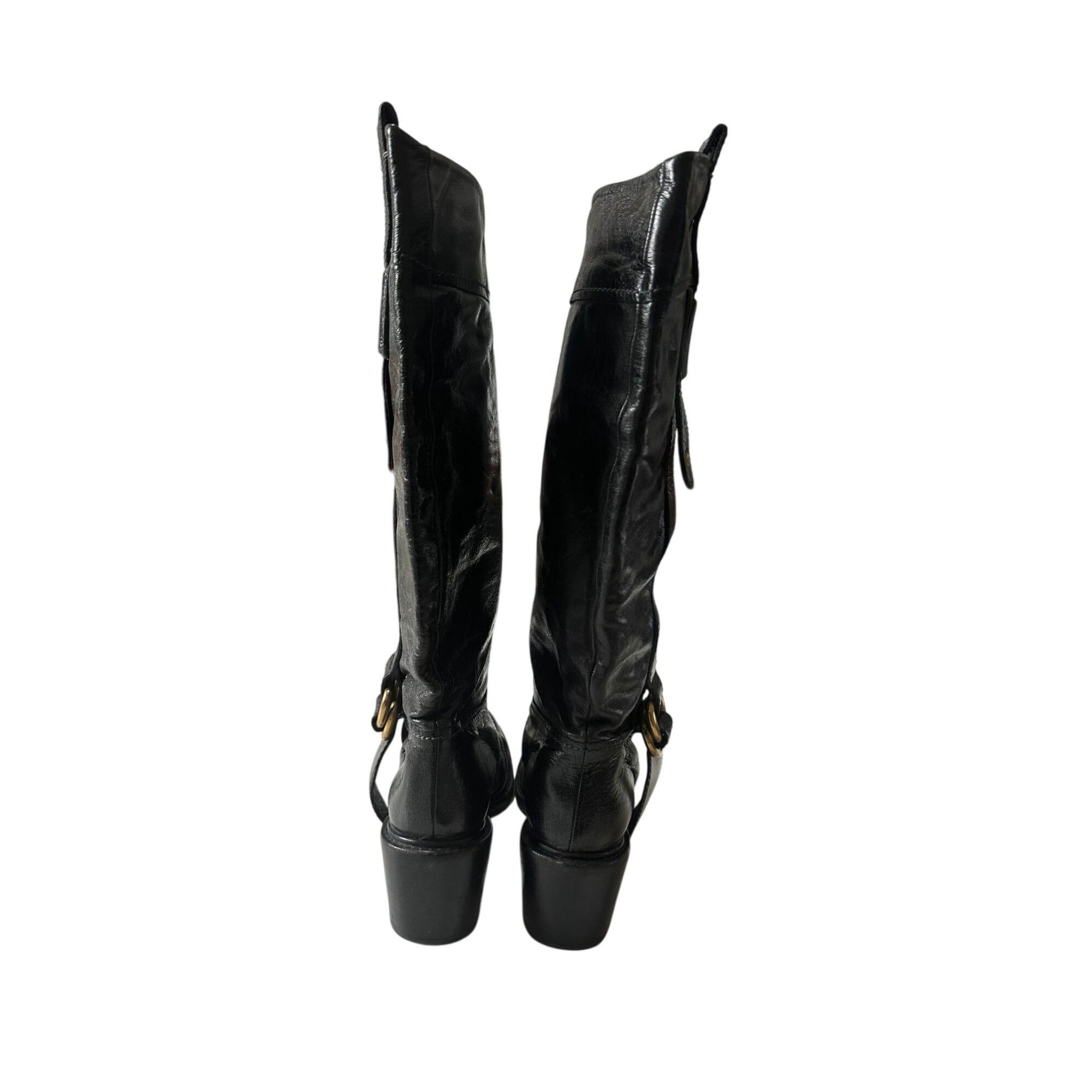 Chloe Chloé Early 2000s Black Leather Block Heel Boots Size US 9 / IT 39 - 5 Thumbnail