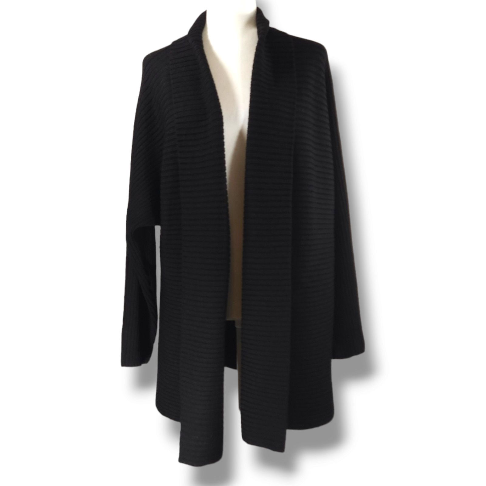 Other VTG EUC Helen Hsu N.Y. Wool Blend Ribbed Cardigan Sz S Black Size S / US 4 / IT 40 - 2 Thumbnail
