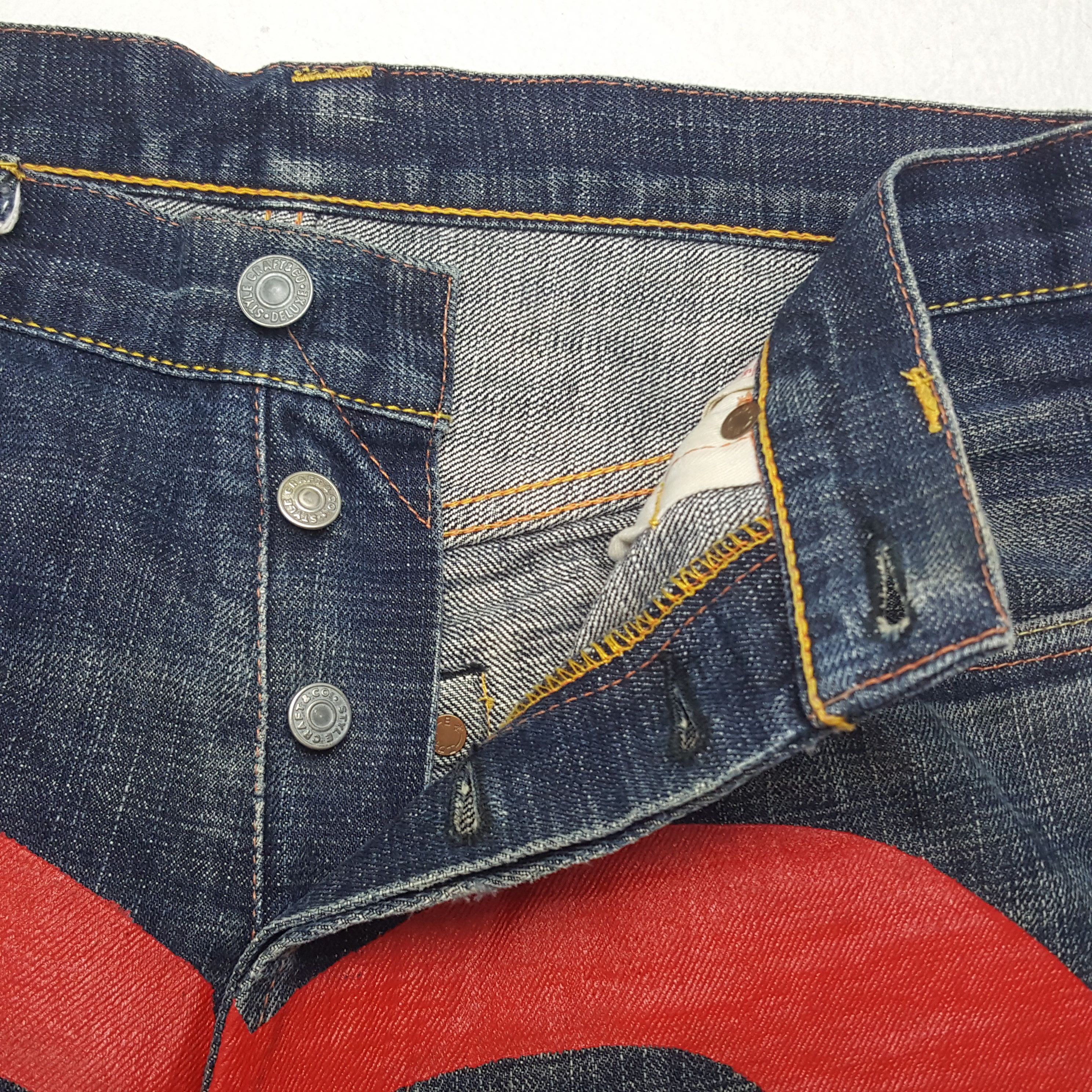 Evisu × Japanese Brand × Vintage Vintage Evisu Japanese Brand Daicock Custom Art Denim Jeans Size US 30 / EU 46 - 7 Thumbnail