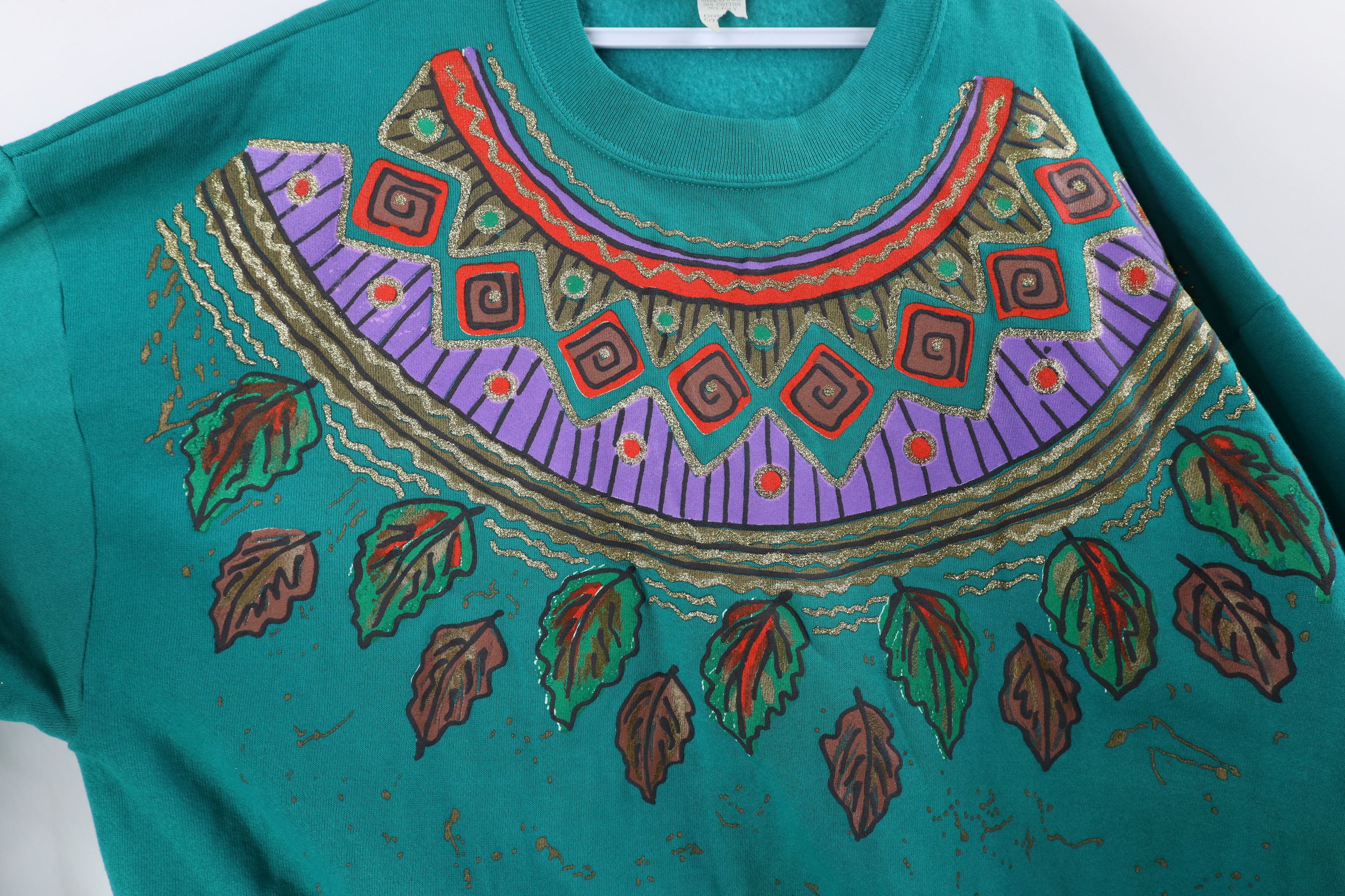 Vintage Deadstock Vintage 90s Streetwear Geometric Sweatshirt USA Size ONE SIZE - 6 Thumbnail