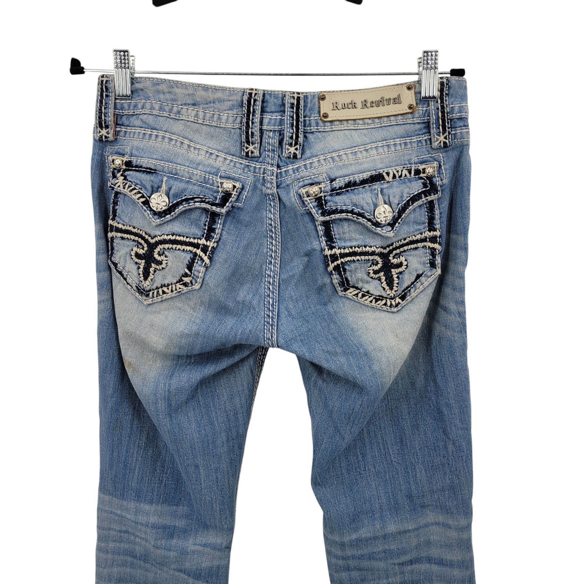 Rock Revival Rock Revival Abbie Straight Leg Low Rise Jeans Women Sz 28 D Size 28" / US 6 / IT 42 - 11 Thumbnail