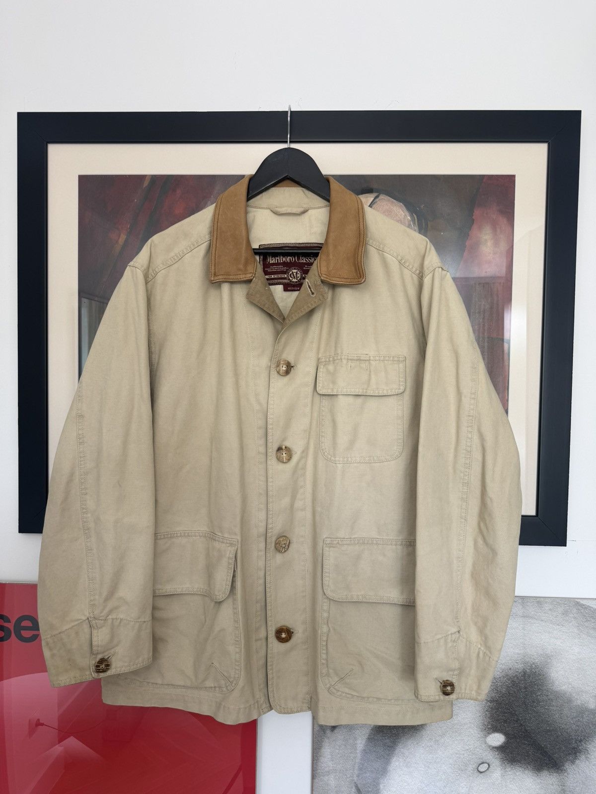 Marlboro Classics Marlboro Classics Vintage Washed Beige Jacket Chore Coat Size US M / EU 48-50 / 2 - 1 Thumbnail