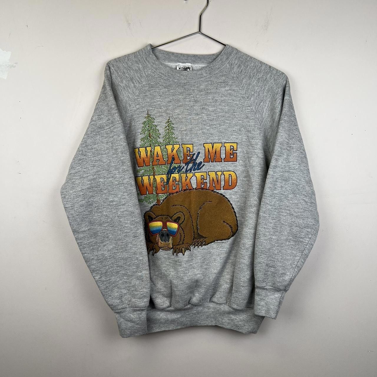 Fruit Of The Loom Vintage 80s Fruit of the Loom Retro Weekend Bear Sweatshirt Size US M / EU 48-50 / 2 - 1 Thumbnail