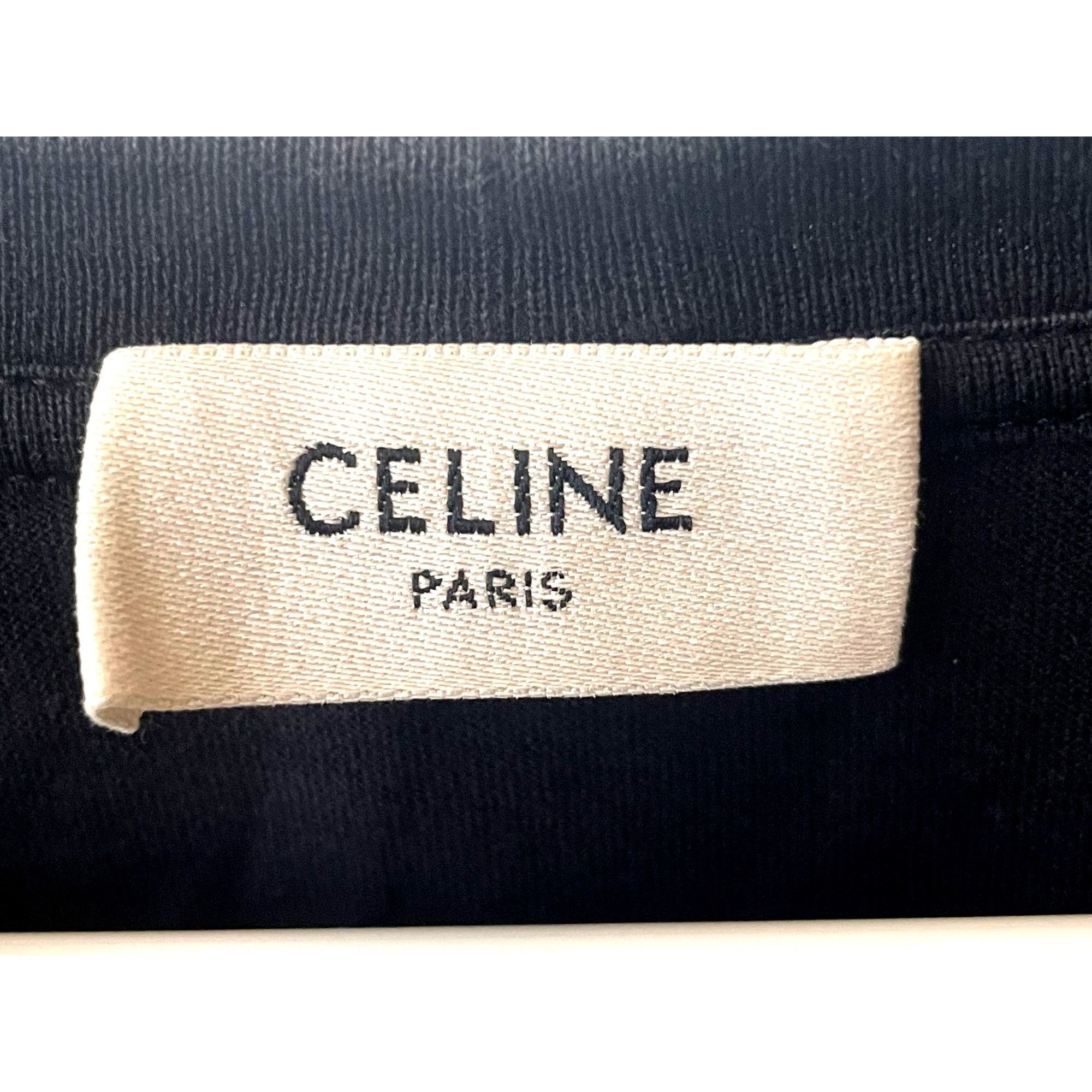 Celine Celine Womens Black Cotton Logo T-Shirt Size M / US 6-8 / IT 42-44 - 5 Thumbnail