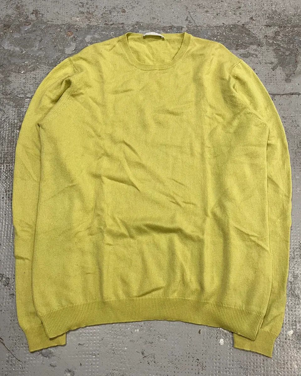 Prada 2000s Prada Sage Green Elbow Patch Wool & Cachemere Sweater Size US S / EU 44-46 / 1 - 4 Thumbnail