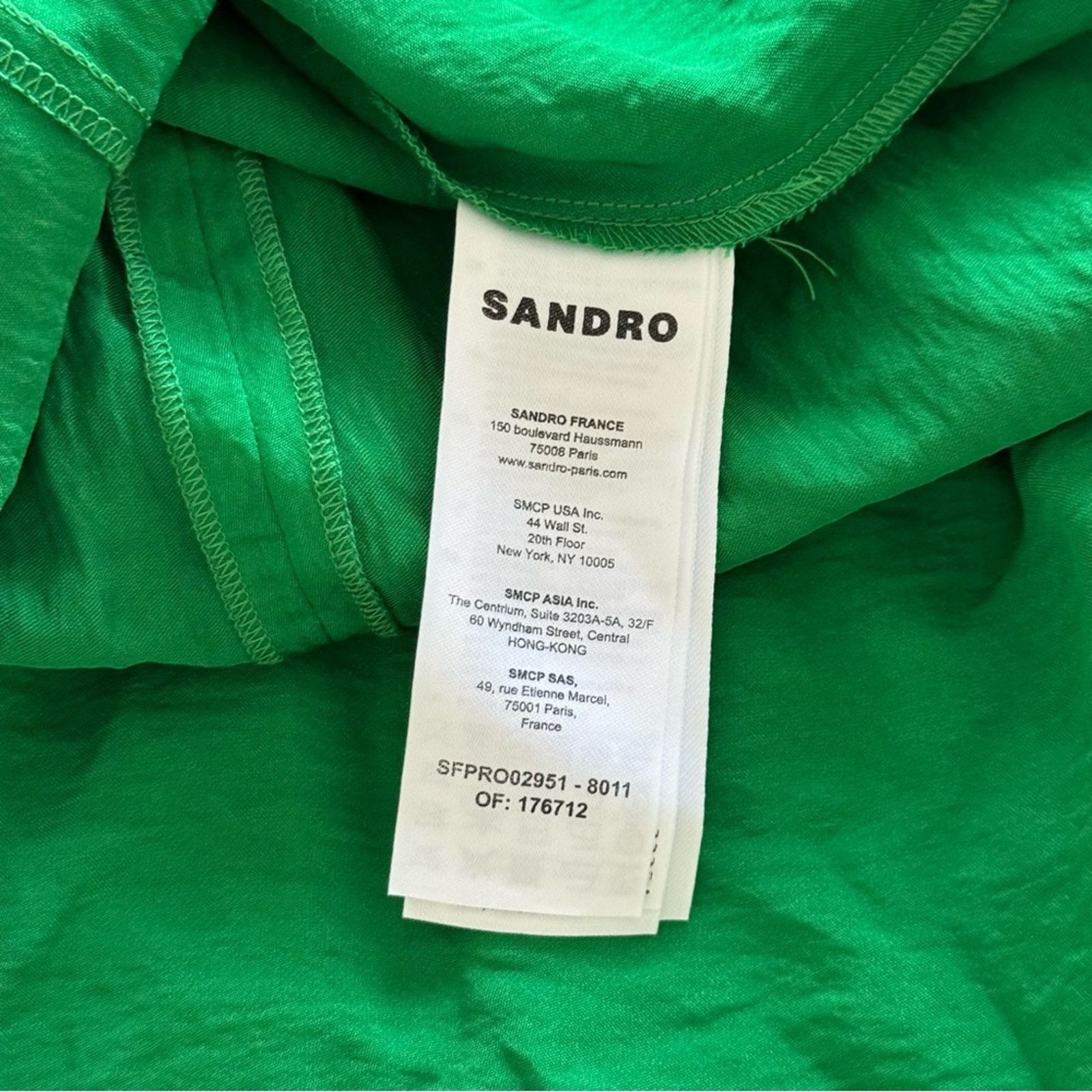 Sandro NWT! Sandro Elegant Green Puff Sleeve Dress, Size 40 Size M / US 6-8 / IT 42-44 - 14 Thumbnail
