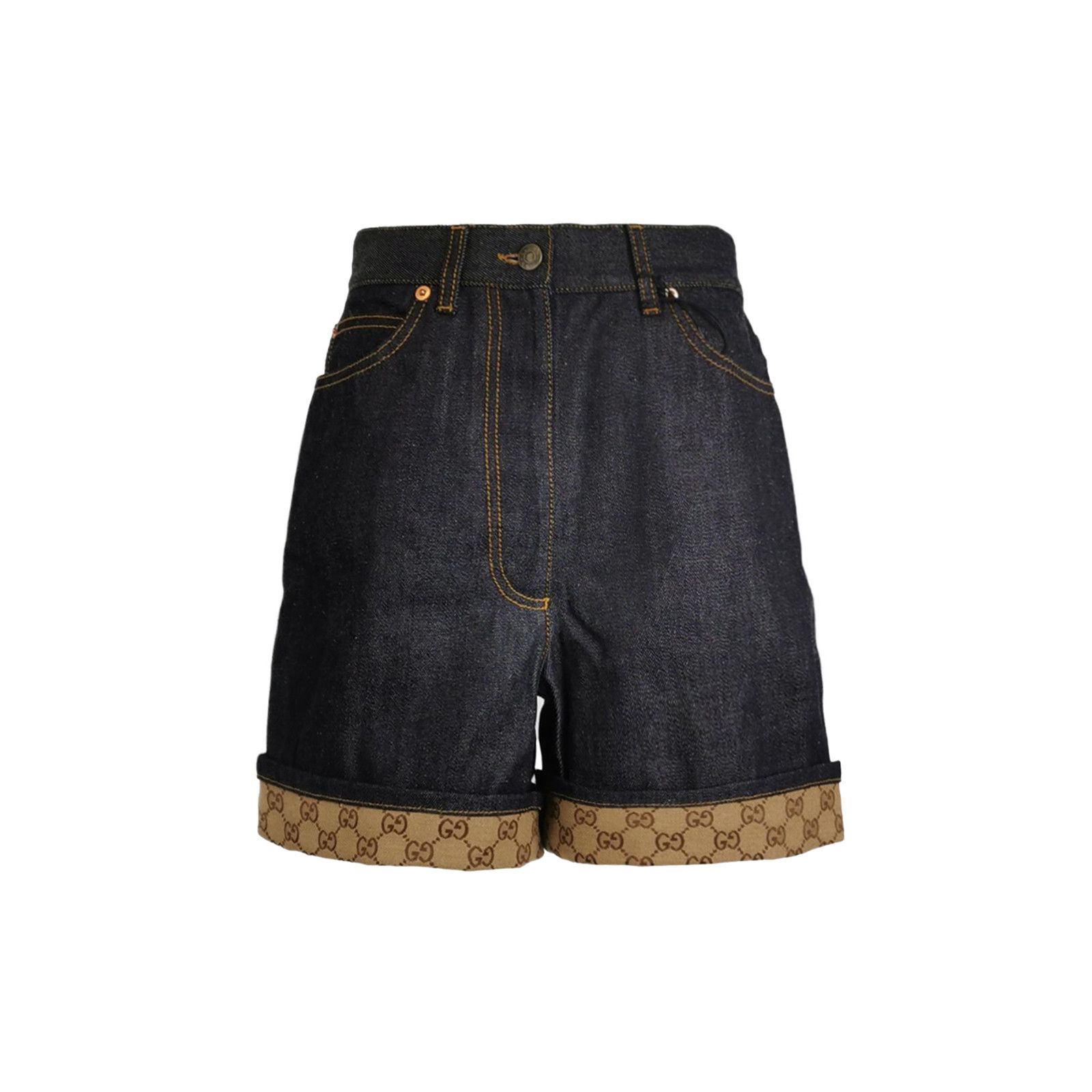 Gucci Gucci GG Logo Cuff Denim Shorts Size 24 Size 24" / US 00 / IT 34 - 1 Thumbnail