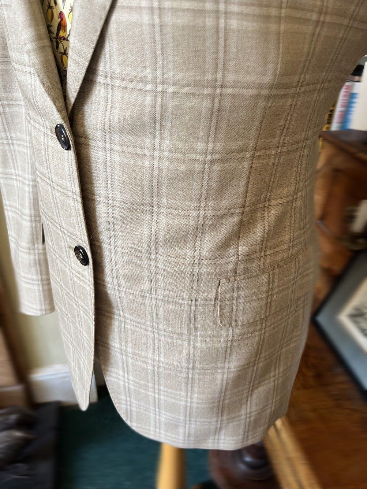 Gieves & Hawkes Gieves & Hawkes beige check blazer Size 40R - 7 Thumbnail