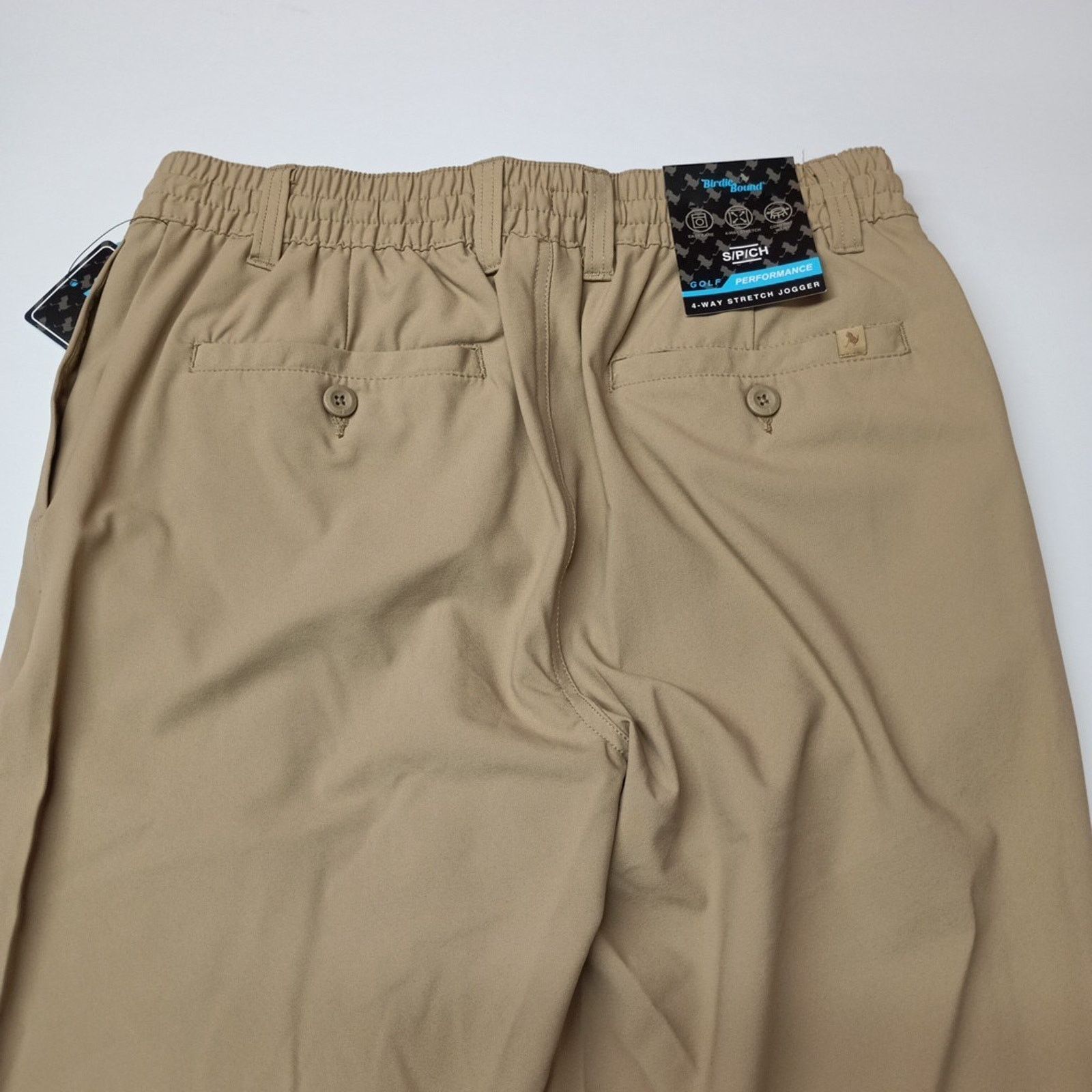 Other Birdie Bound Golf Joggers Men's S Khaki Stretch Drawstring Size US 29 - 12 Thumbnail