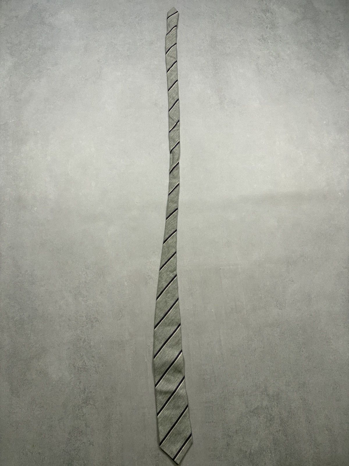 RODA Roda Cashmere Striped Tie Grey Purple 100% Cashmere Italy Size ONE SIZE - 4 Thumbnail