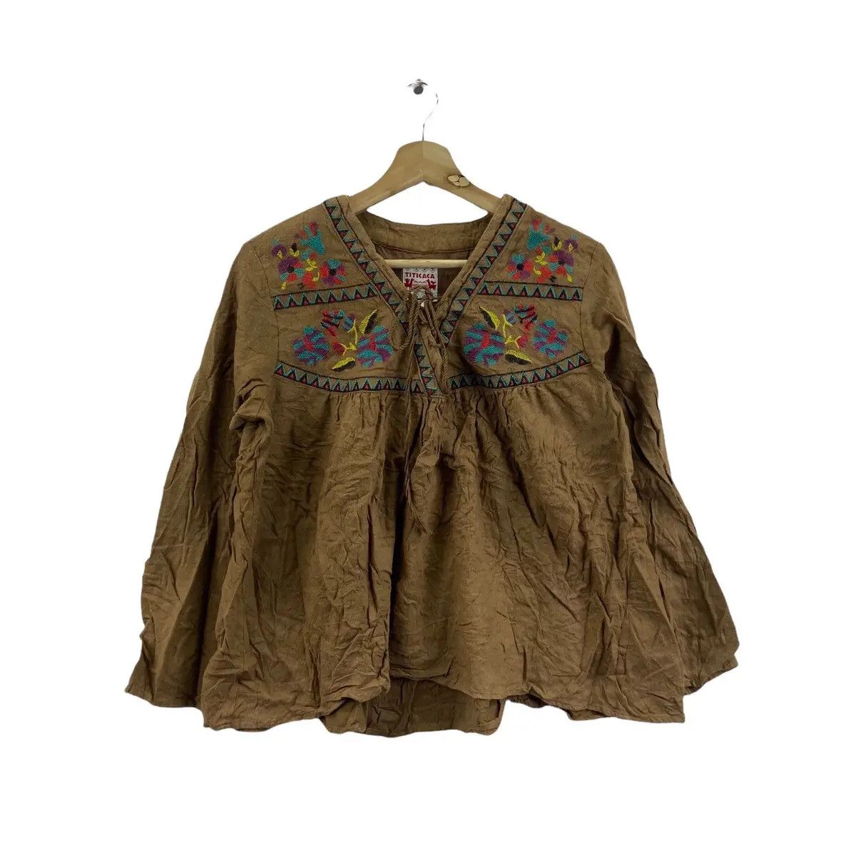 Vintage Vtg TITICACA NAVAJO AZTEC Aboriginal Blouse Sweater Pullover Size M / US 6-8 / IT 42-44 - 1 Thumbnail
