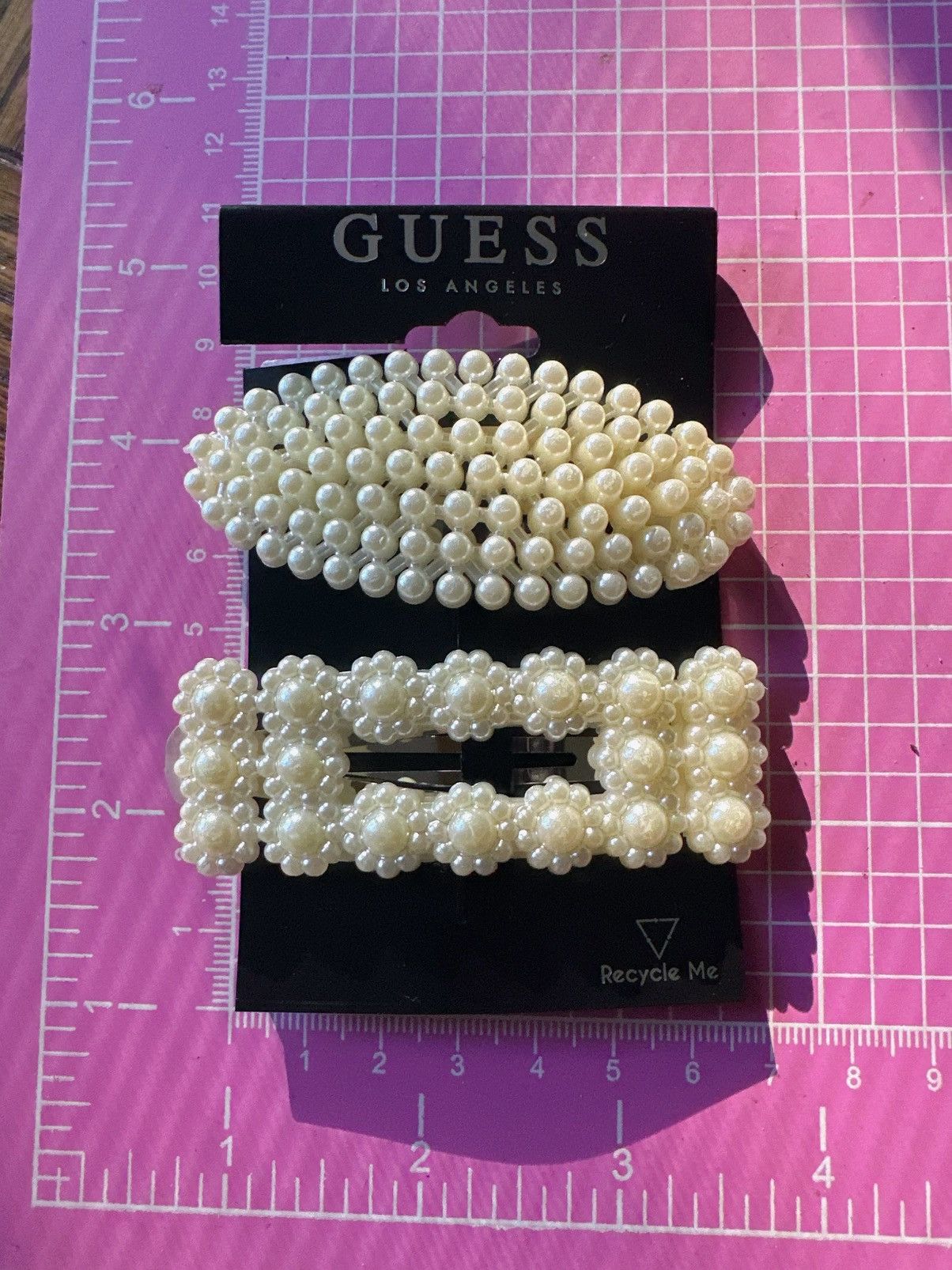 Guess Guess 4 pc hair clips white beads paved tie bow butterfly Size ONE SIZE - 5 Thumbnail