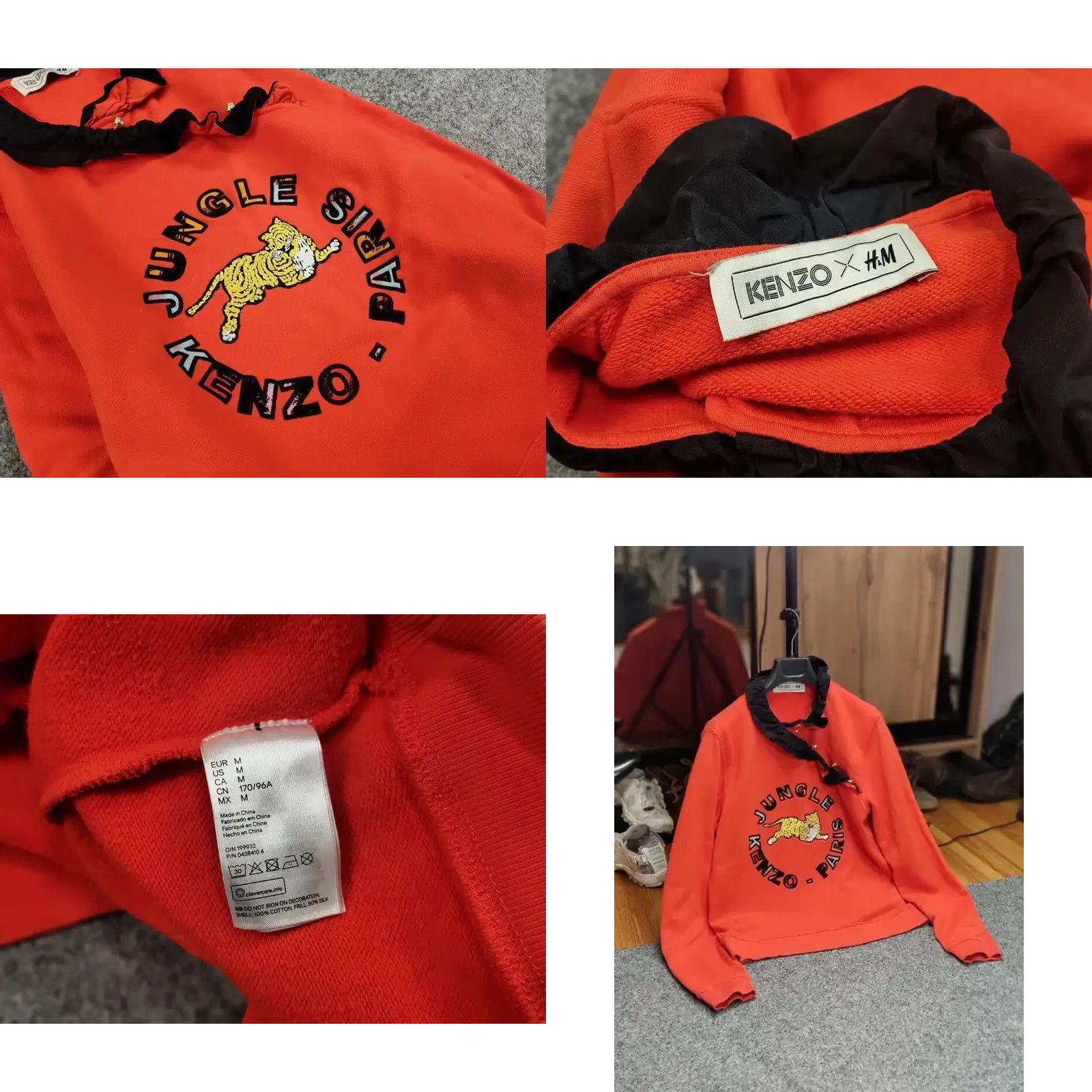 Kenzo KENZO x H&M Sweatshirt Women's Orange Logo Jungle Paris Big Logo Crew Neck Long Sleeve M Vintage No Size M / US 6-8 / IT 42-44 - 9 Thumbnail