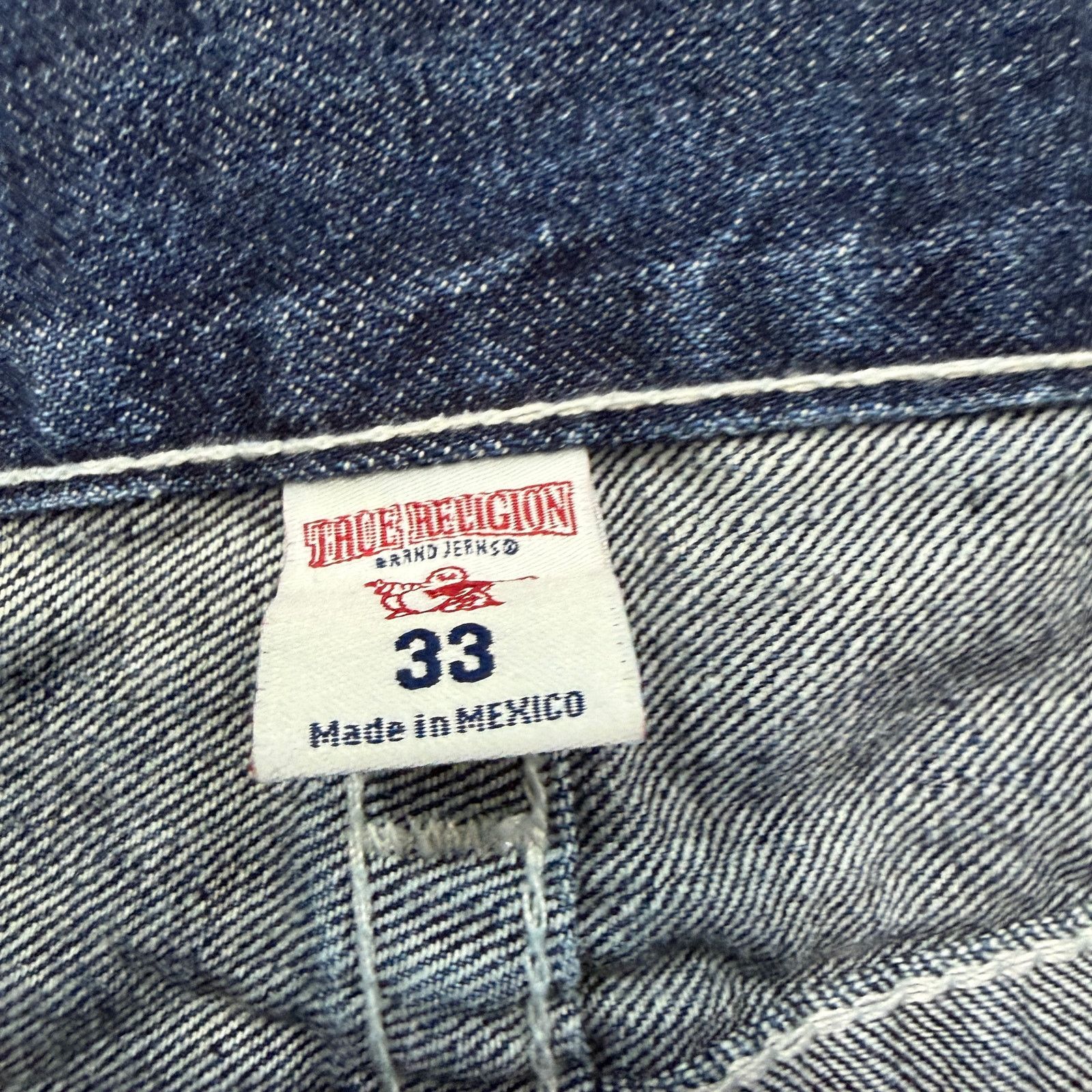 True Religion True Religion Jeans Mens 33x33 Blue Denim Skinny Flap Pocket Size US 33 - 4 Thumbnail