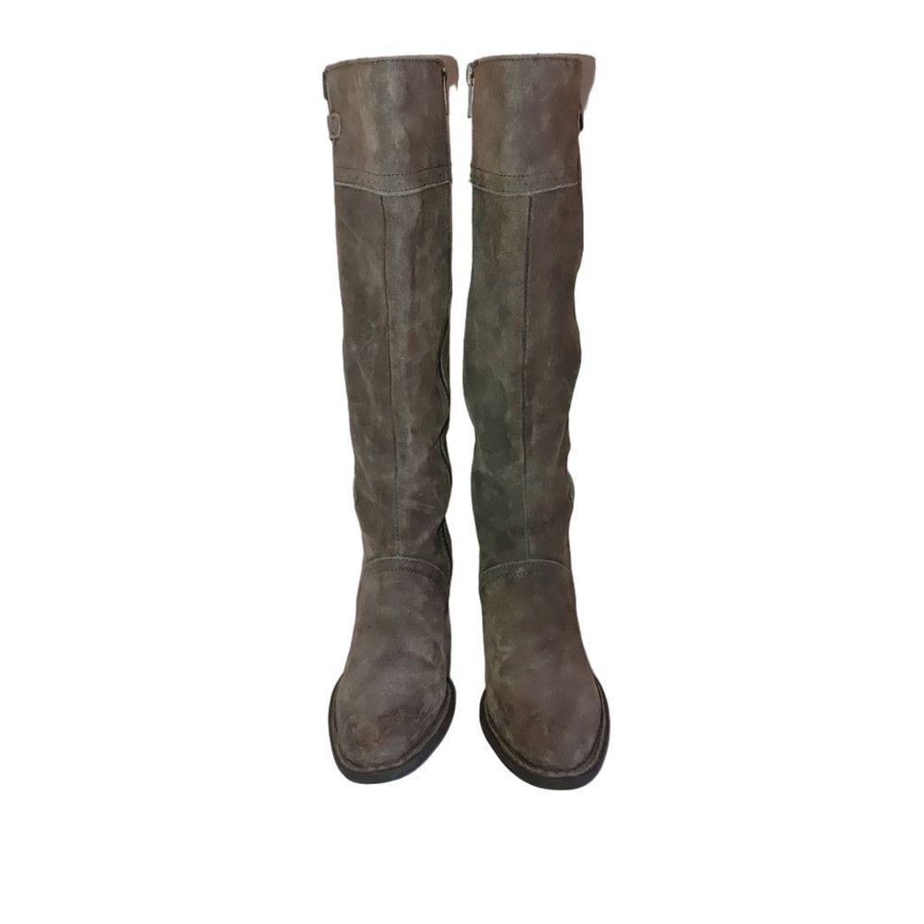 Born Born Poly Suede Zip Detail Distressed Riding Boots Size 6M Size US 6 / IT 36 - 2 Thumbnail